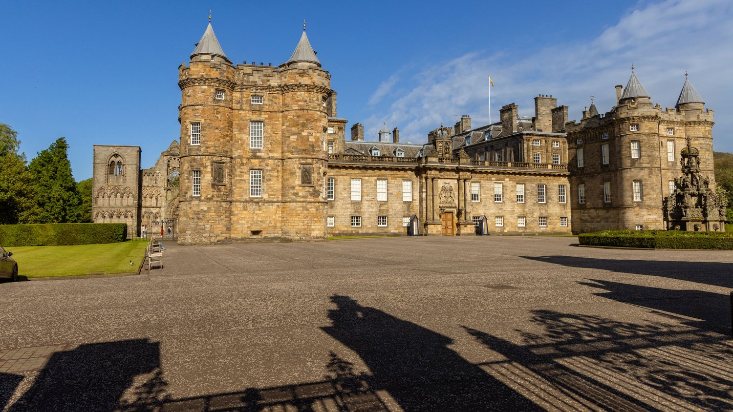 Late afternoon shadows at Holyroodhouse