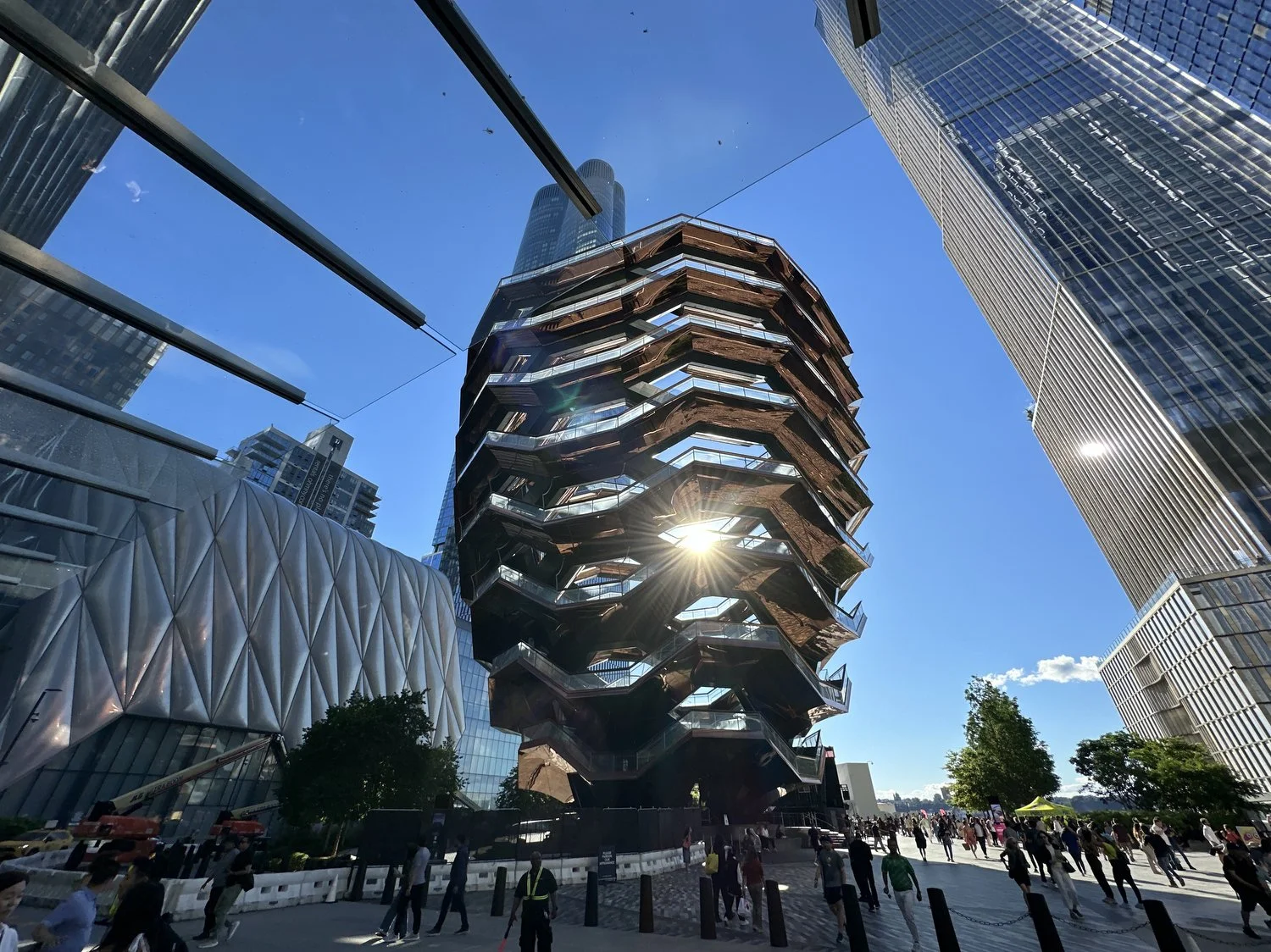 Sun shines through the Vessel in NYC