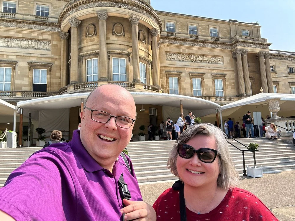 Debbie and John at Buckingham Palace