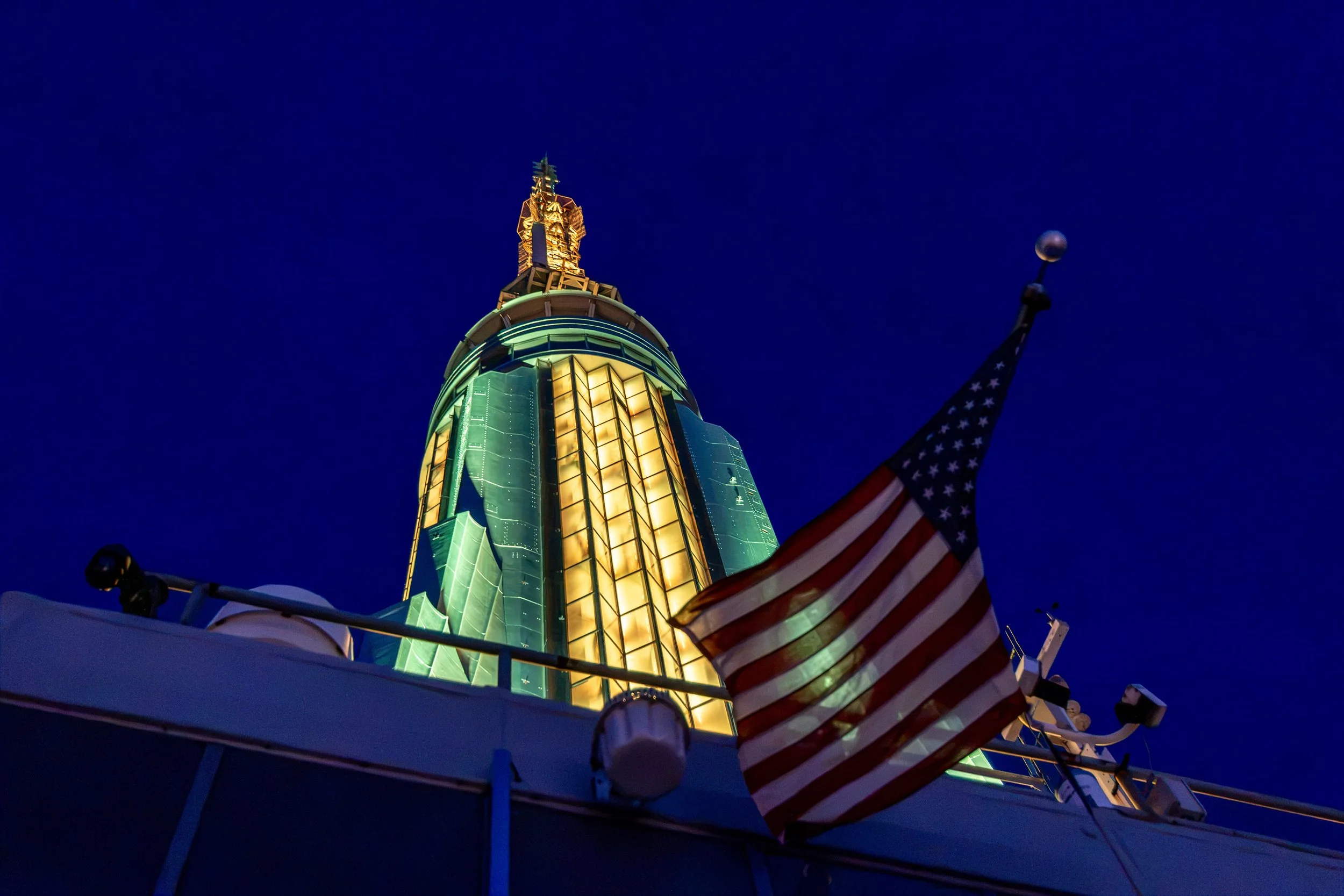View of the Empire State Building spire