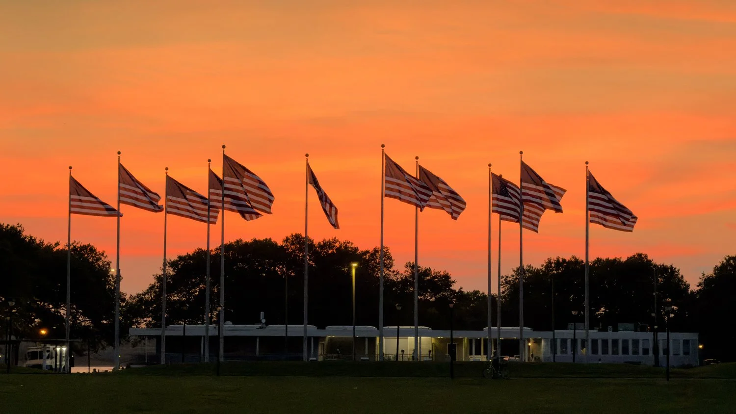 flags at liberty state park