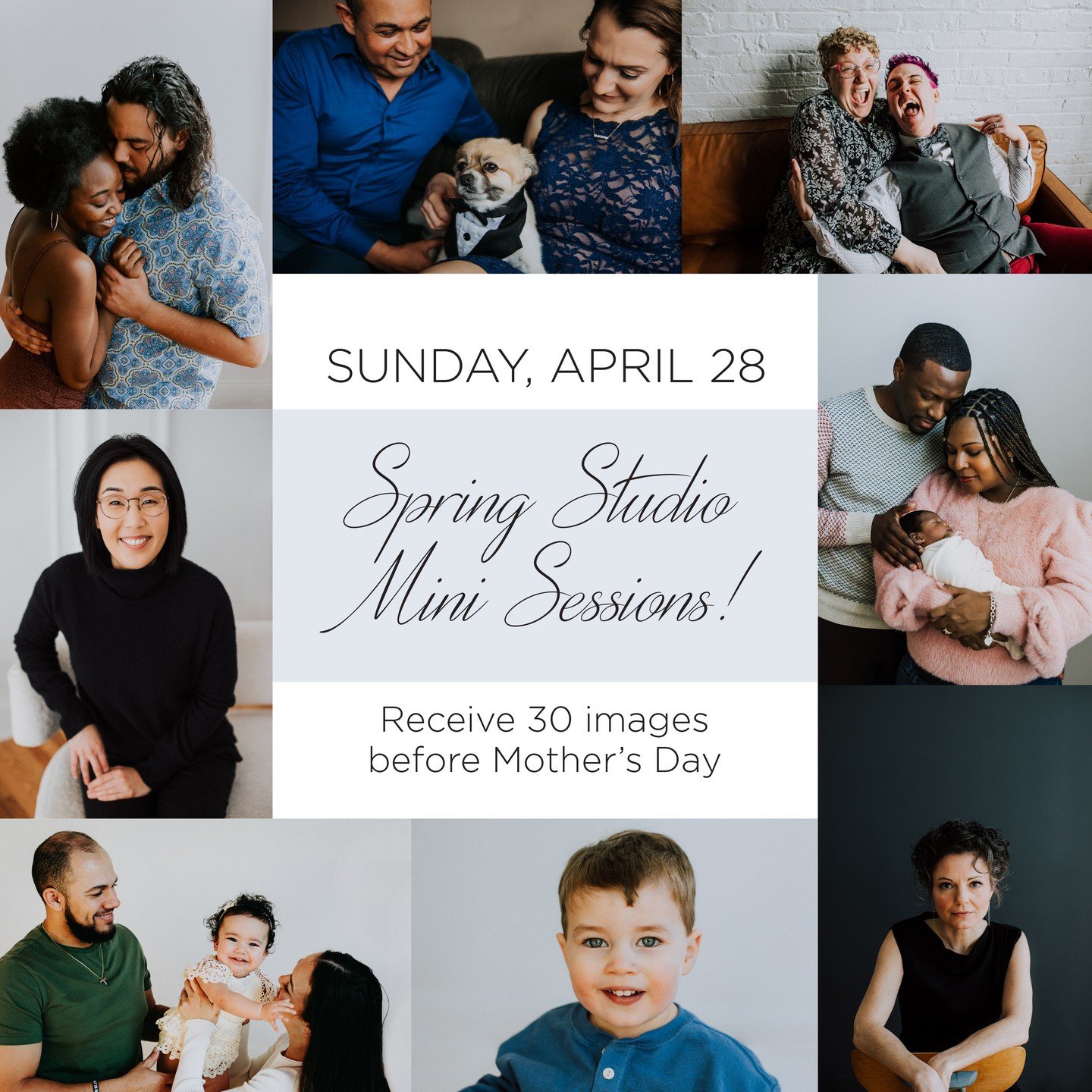 Whether for your kiddos, your loved one, your pet, or yourself, let's get you some fresh new images this spring! I'm doing limited mini sessions at a beautiful studio in Wicker Park on Sunday, April 28. They're $395 for minimum 30 images, all of whic