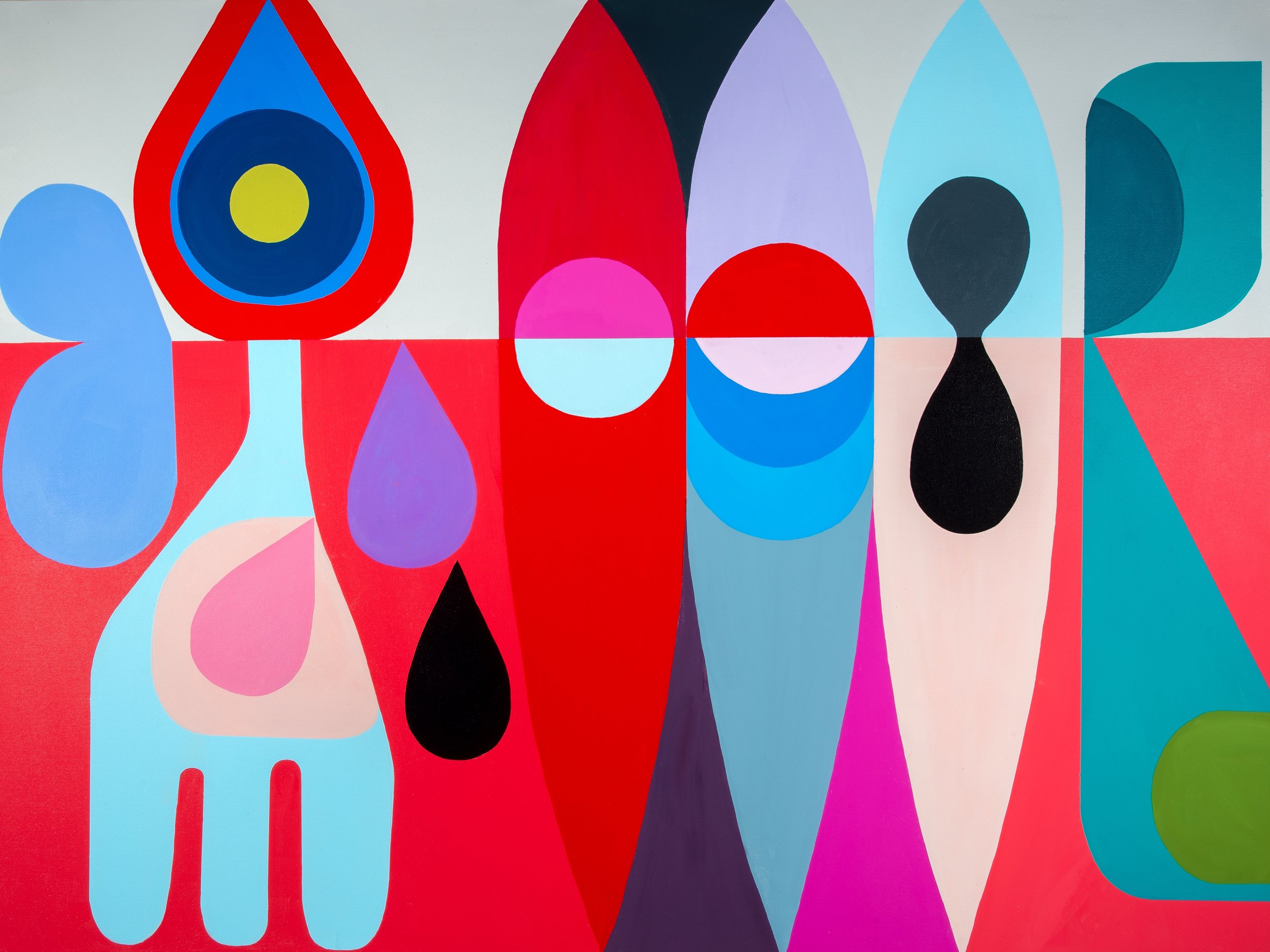 Small Kingdoms Laughing, 2021. Acrylic on canvas, 36x48 inches