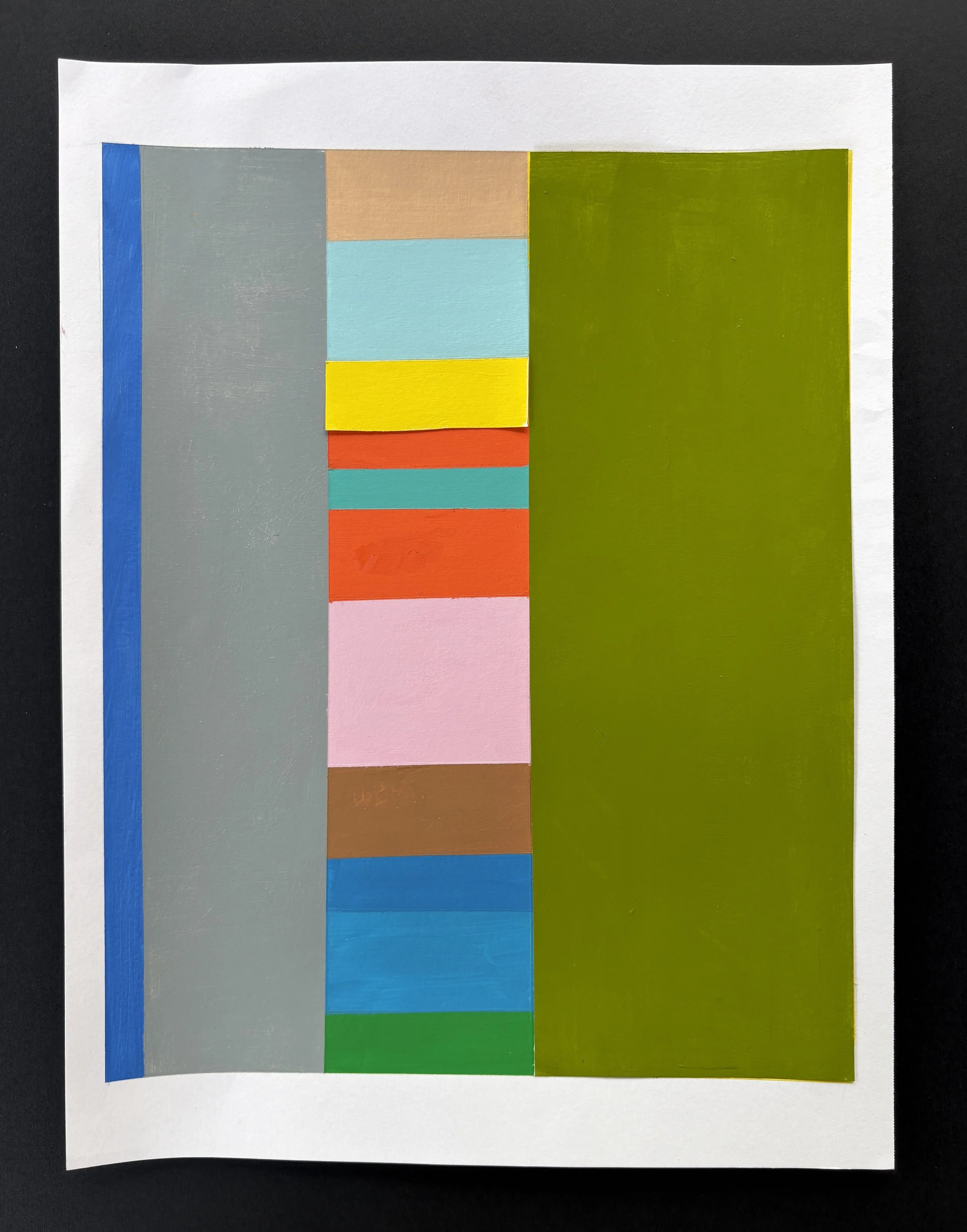 Green with bright yellow stripe.