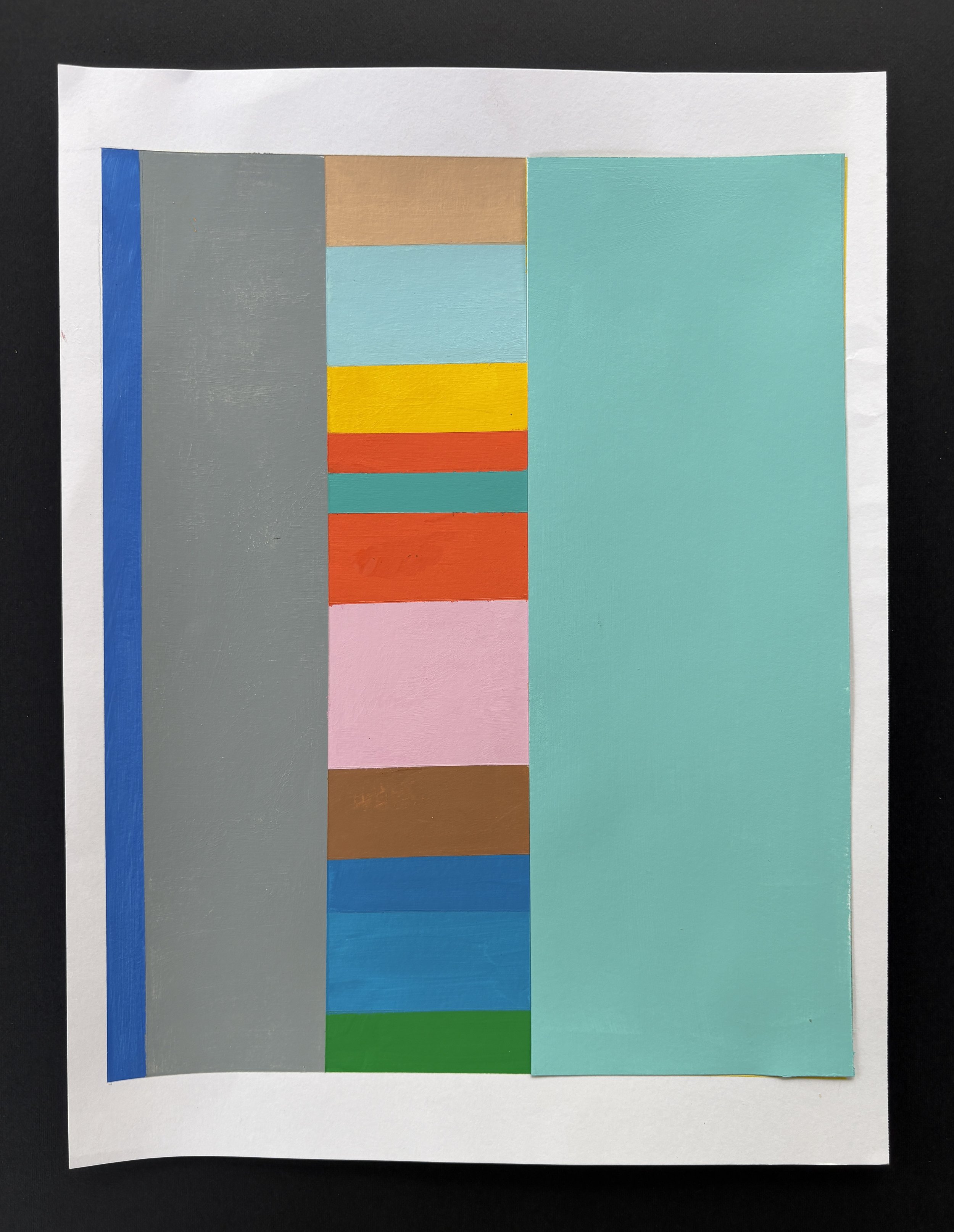 Teal with original yellow stripe.