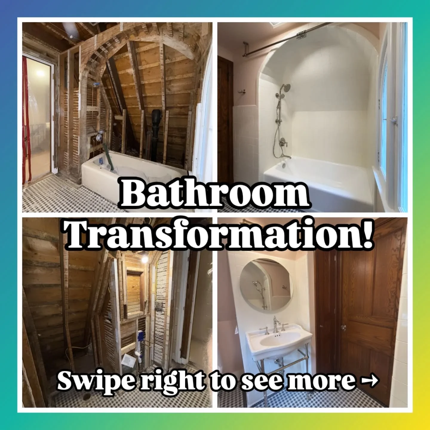 This beautiful bathroom transformation was an amazing opportunity to bring life back to an old home. ❤️ 🏠

After pulling up the old linoleum flooring we discovered this gorgeous tile and with the fantastic help from @tilesmithwi they were able to br
