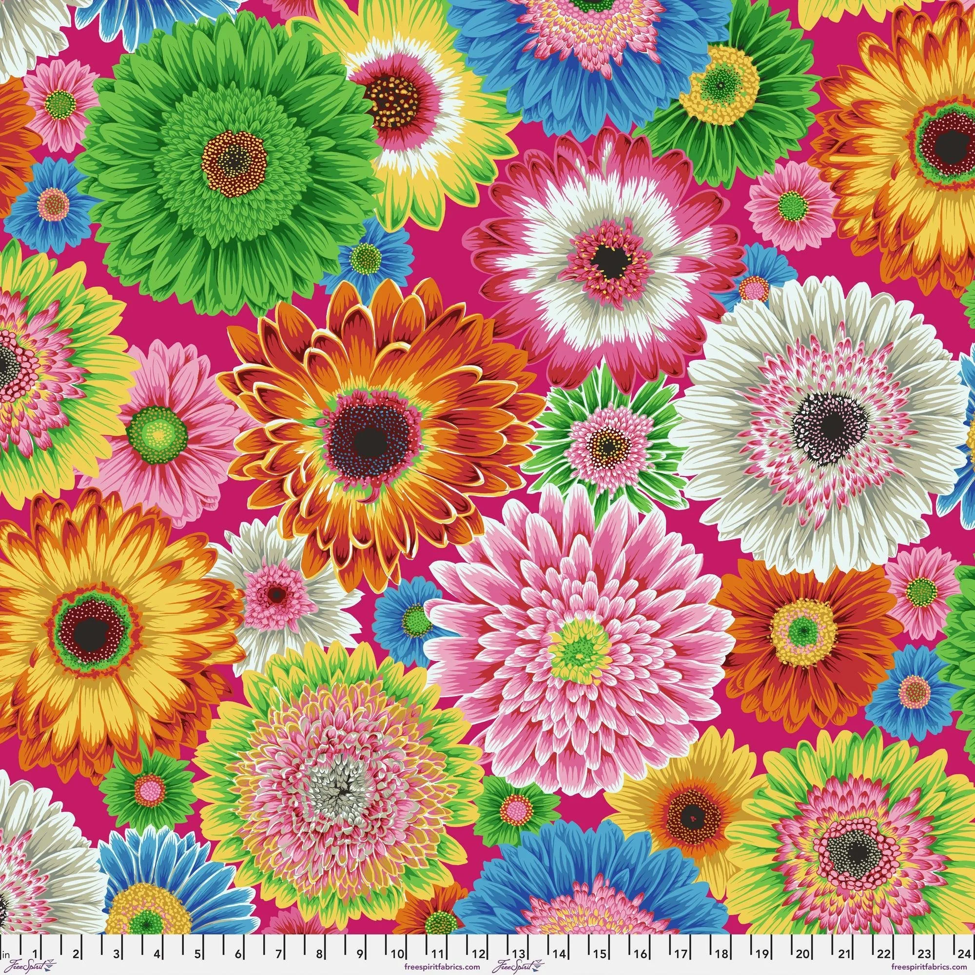 Gerbera Daisies - Bright - PRE-ORDER - Kaffe Fassett Collective August 2026