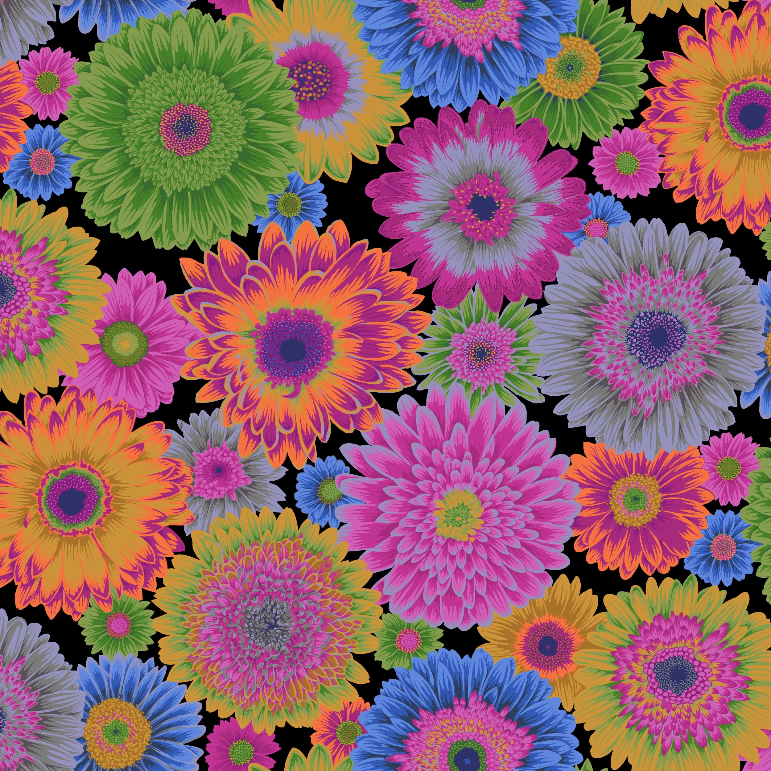 Gerbera Daisies - Dark - Kaffe Fassett Collective August 2026