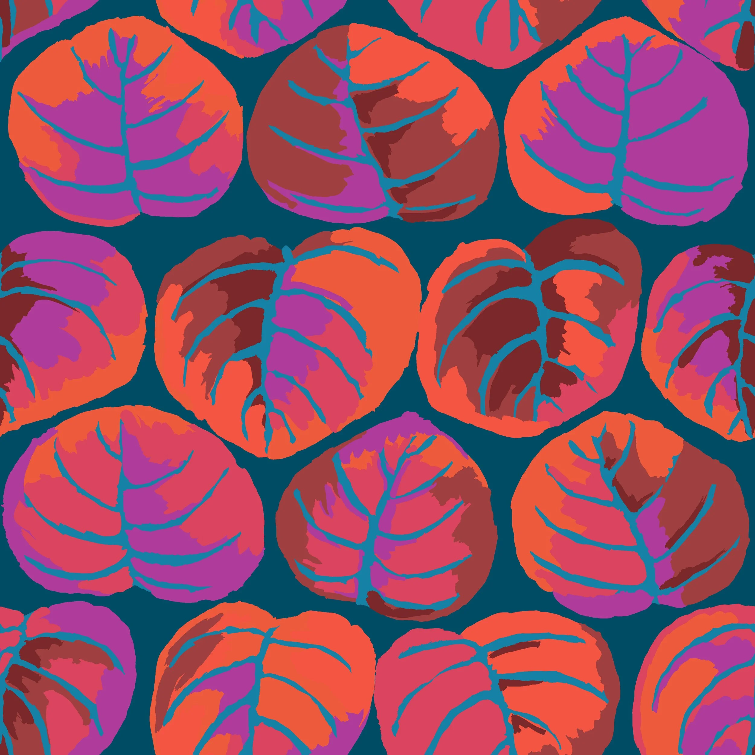Palm Leaves - Red - Kaffe Fassett Collective February 2025