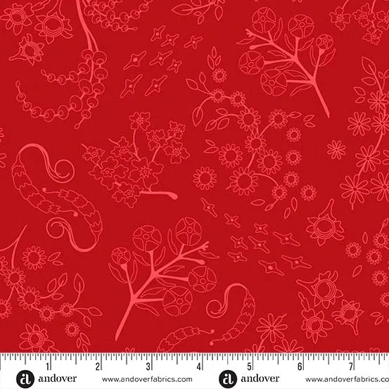 Nestled - Dark Ruby - Andover Fabrics