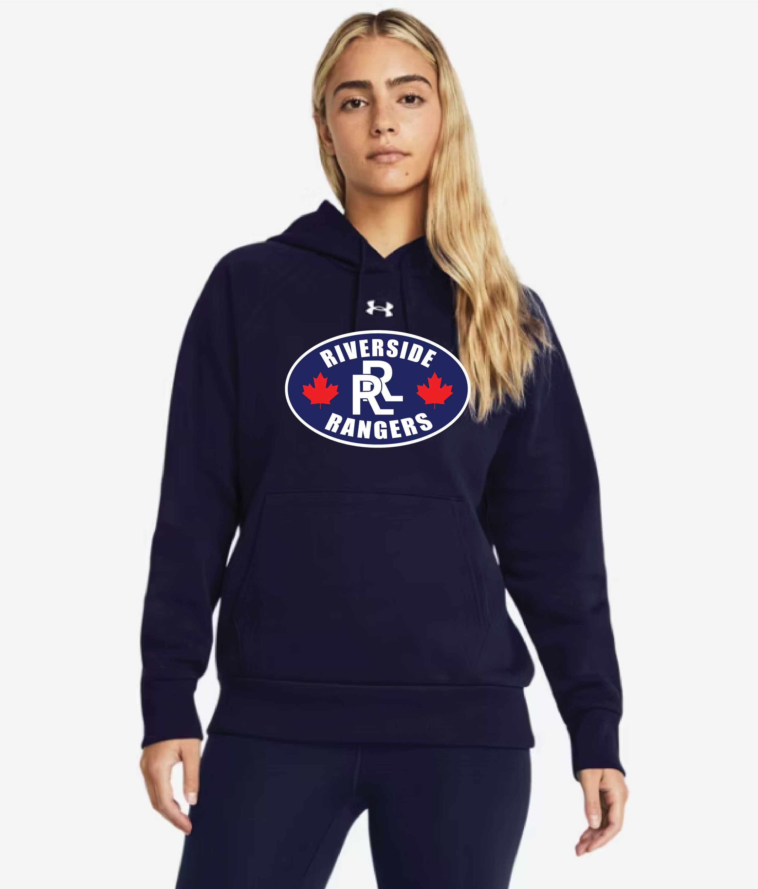 RR - Women's UA Rival Fleece Navy Hoodie - 1379500