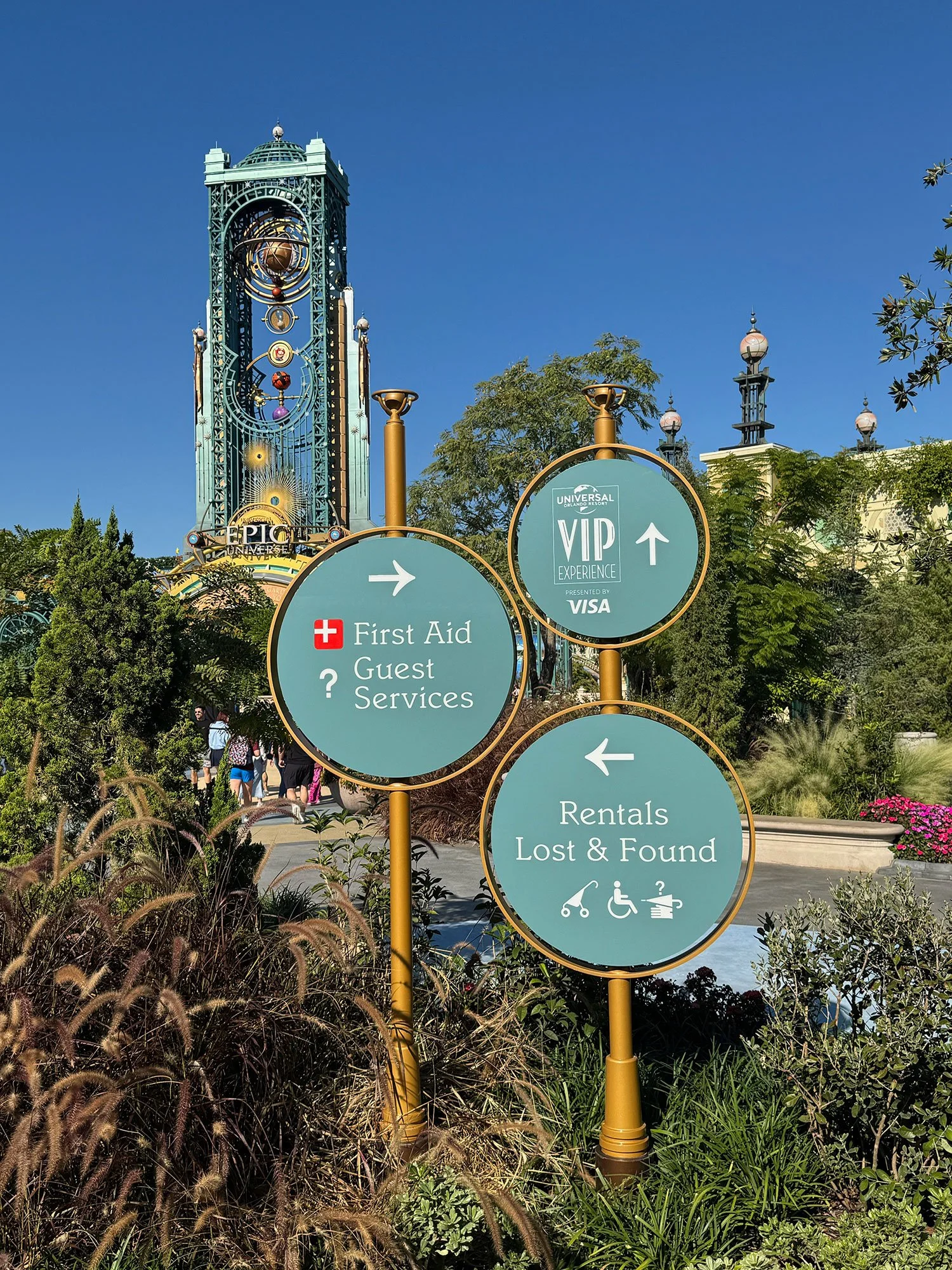 Way finding at entry for Epic Universe theme park