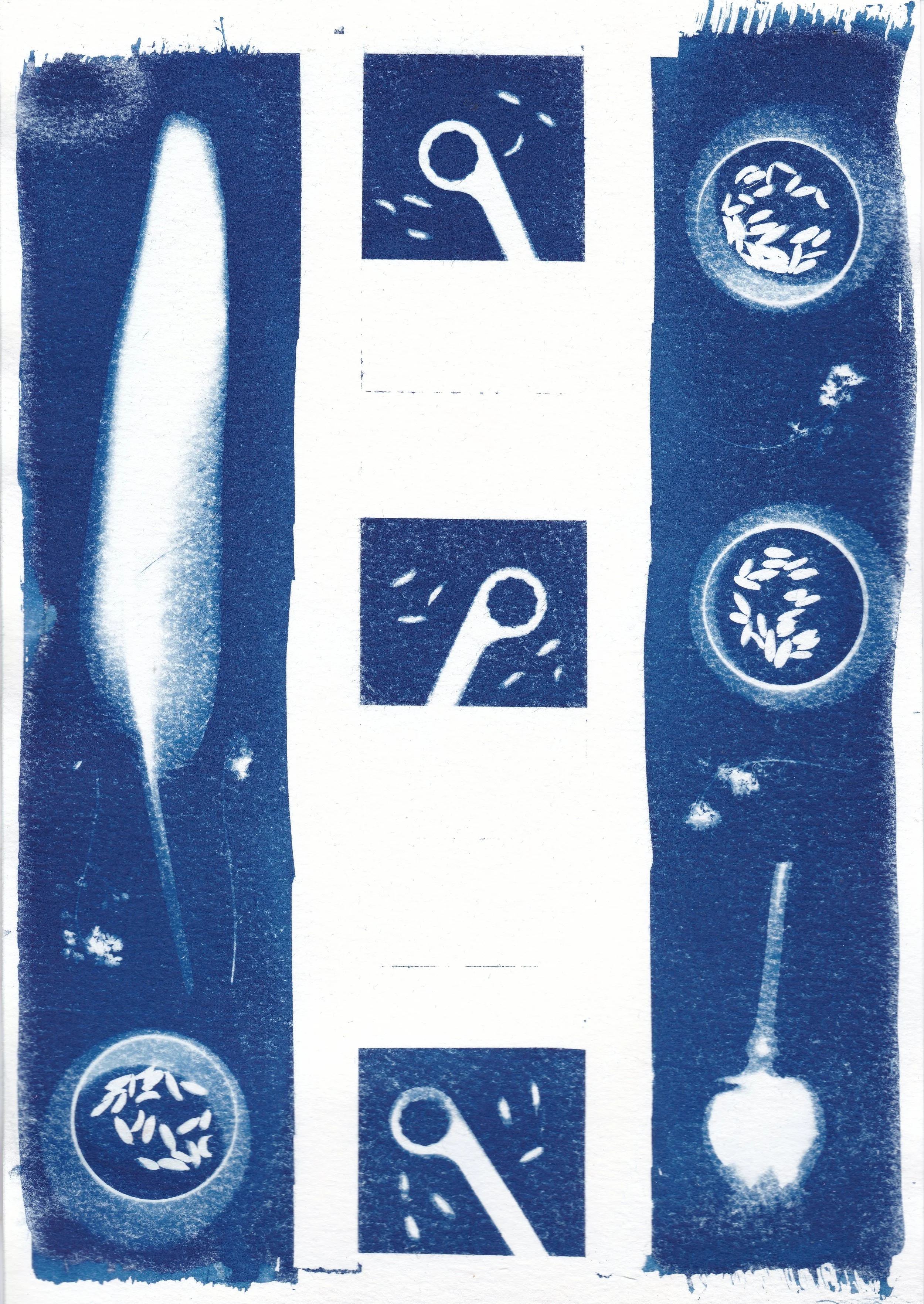 Deposit \\ cyanotype on 300gsm hot-pressed watercolor paper, 21 x 29.7 cm, 2026