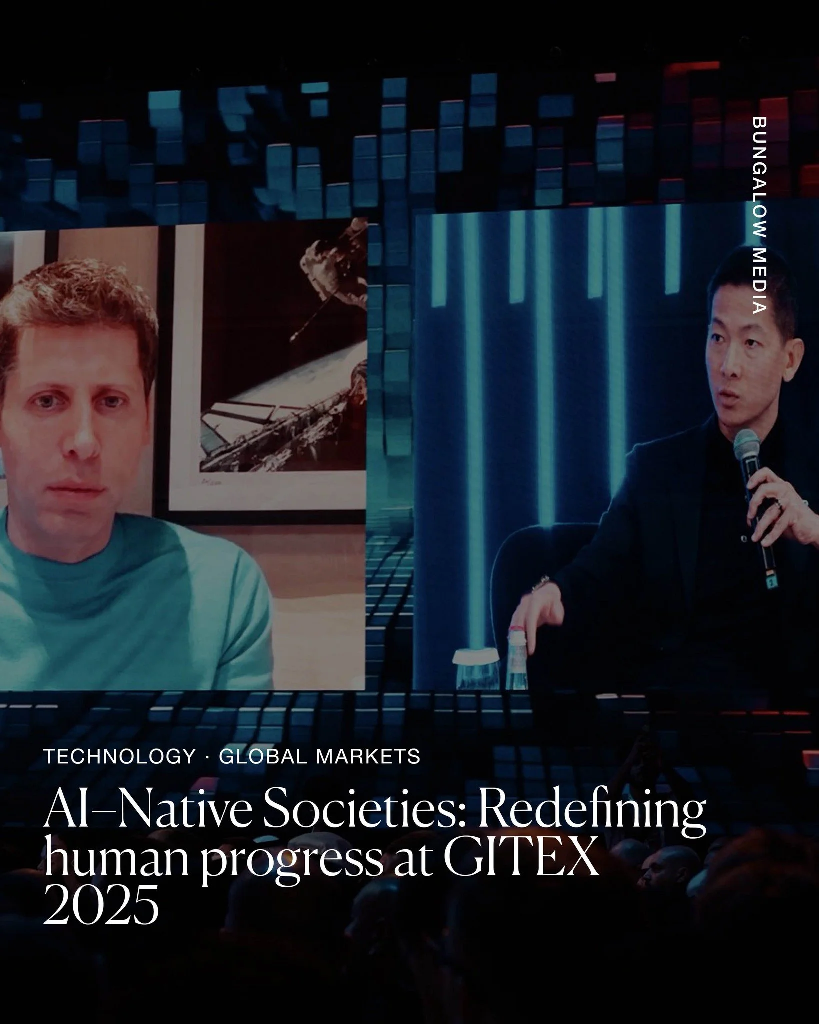At GITEX GLOBAL 2025, Sam Altman (OpenAI) and Peng Xiao (G42) explored how nations can evolve into AI-native societies — equitable, data-driven systems powered by intelligence, innovation, and collaboration.
Their conversation marked a shift f