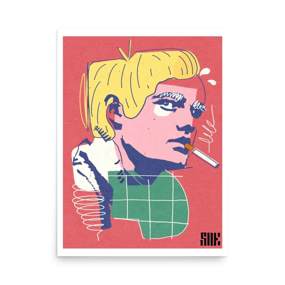 安西水丸 版画作品(Shelton Hotel) enhanced-matte-paper-poster-(