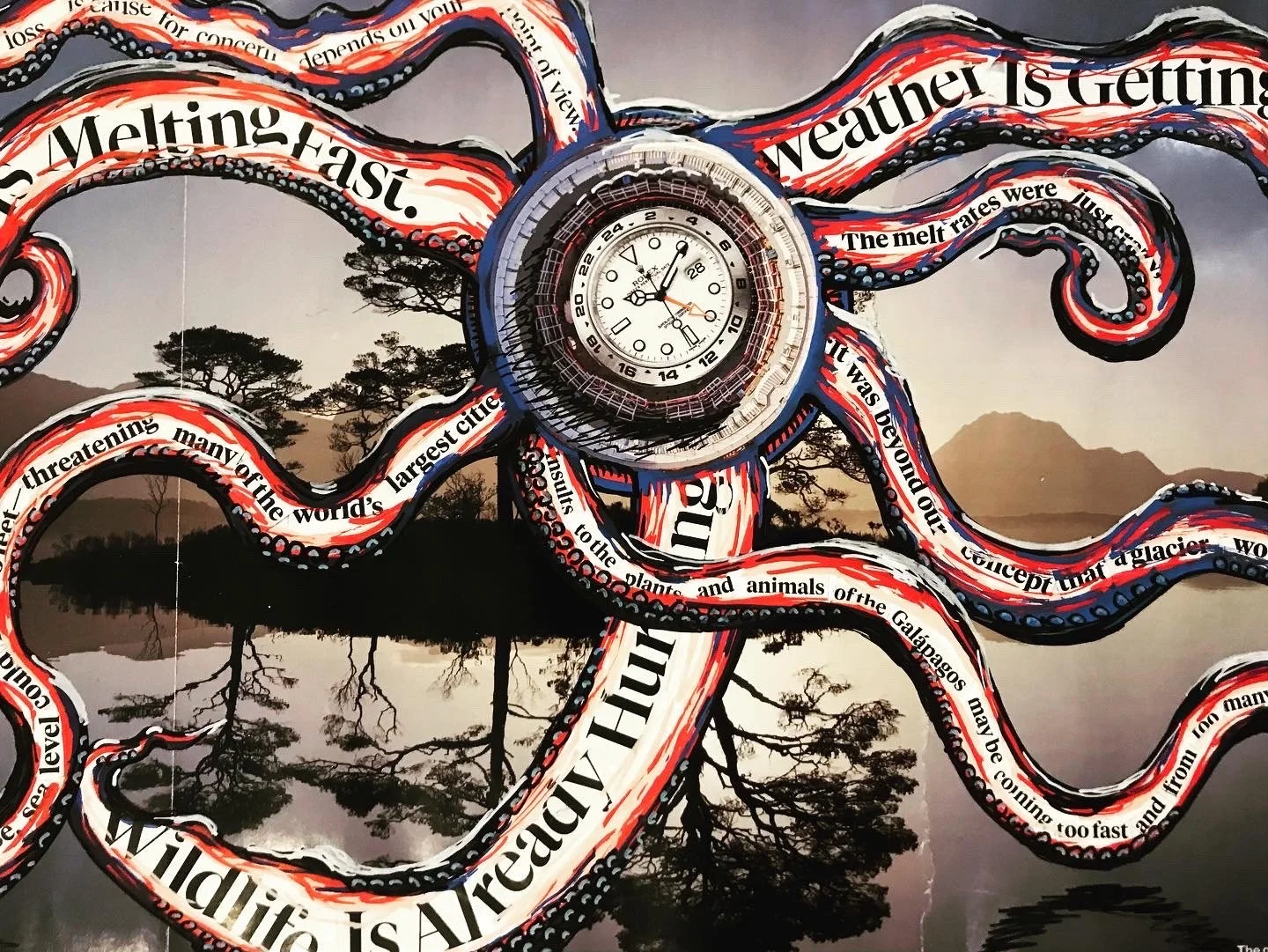 Octopus, analog collage