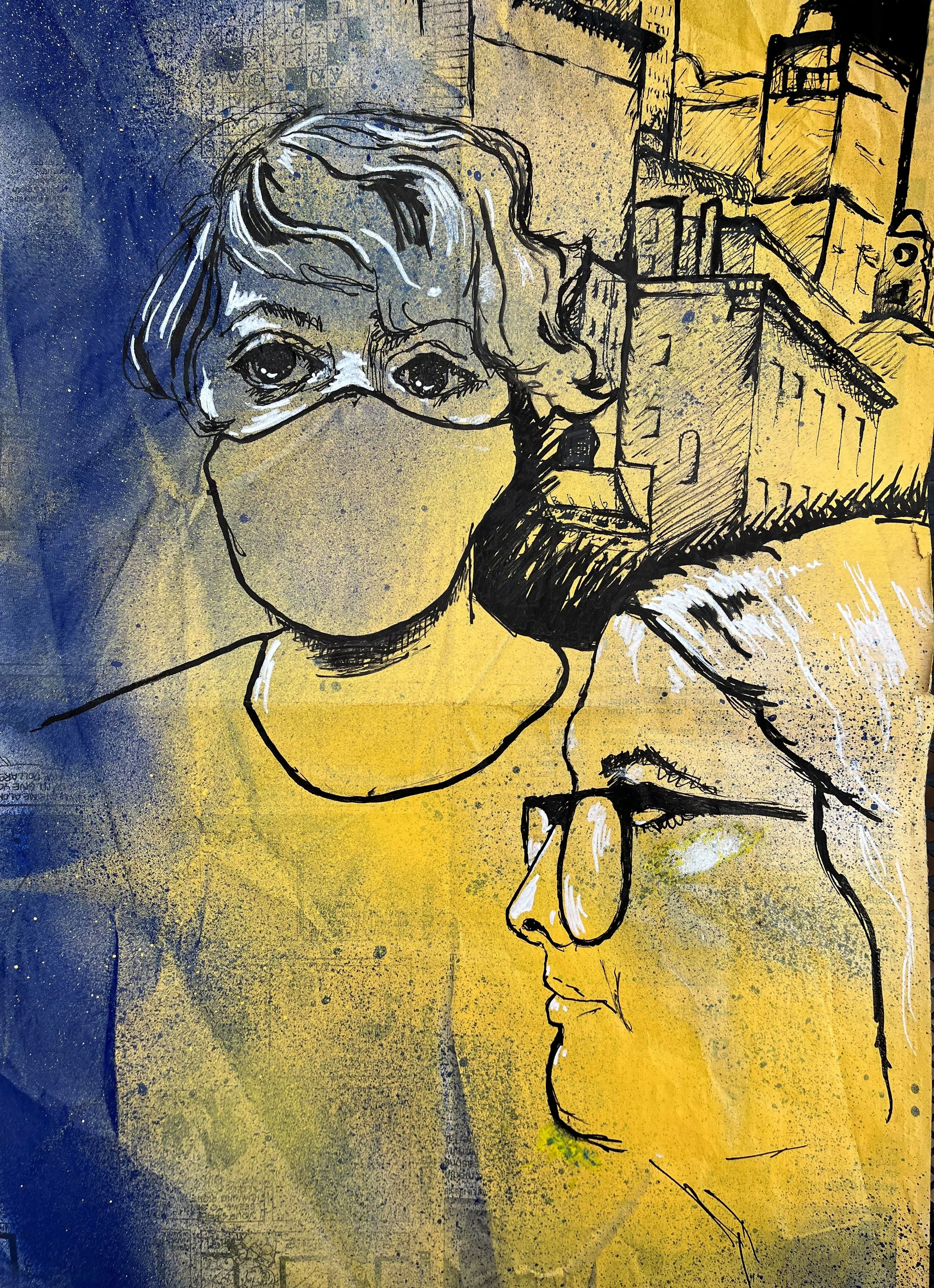 New York Girls
12.5 x 24.5
Acrylic spray and markers on newsprint