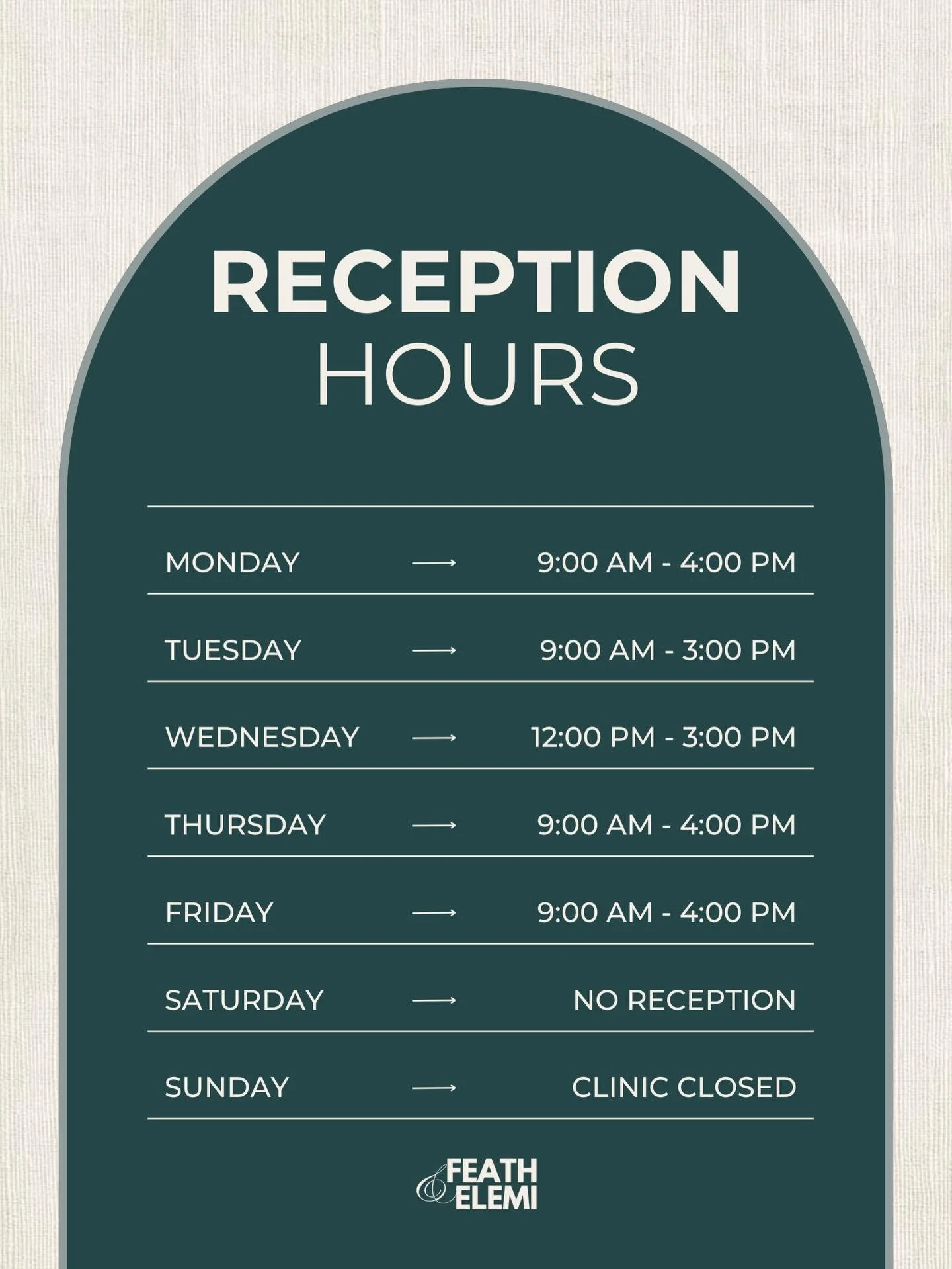 Ashton will be covering reception in the mornings out of clinic, and will be in clinic all day on Fridays.  Emersen will be in clinic covering reception in the afternoons.

As always, if you call outside reception coverage, feel free to leave a voice