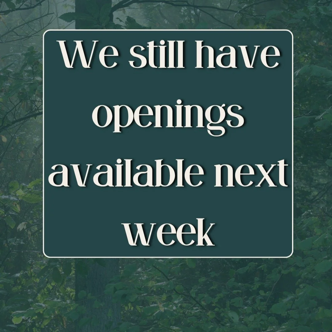 There are still openings next week. 🤍

To secure your spot either:
✨Book online
✨Call 
✨Email 
✨Text