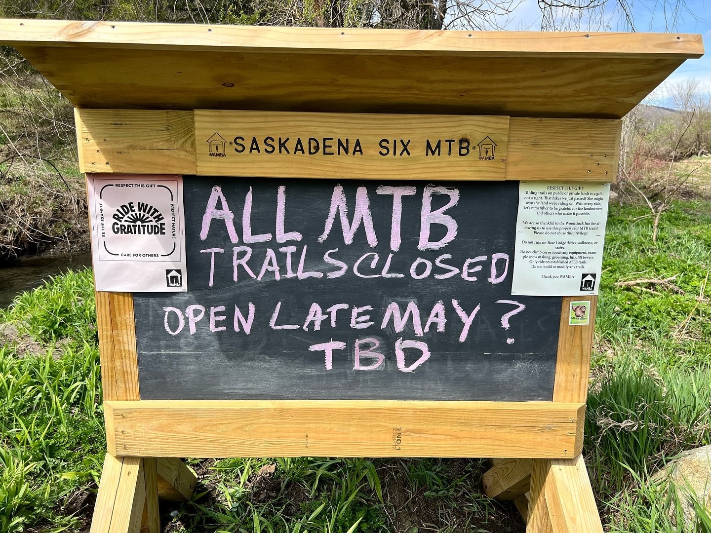 #saskadenasixskiarea all MTB trails closed. Will update when we have an opening date. Peg and Aqueduct are open!
@vmba802 #vmba802