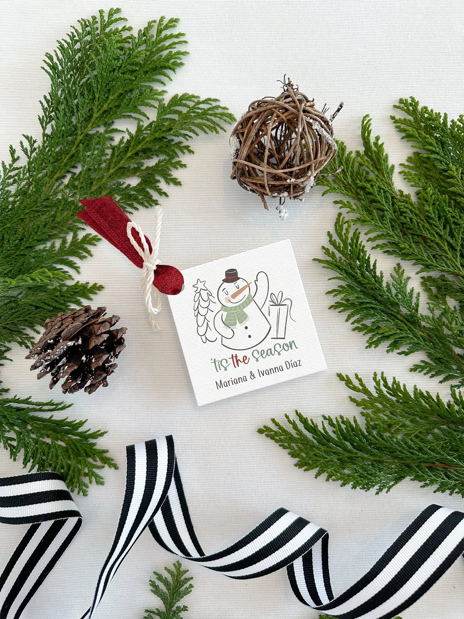 Santa & Friends Square Tags