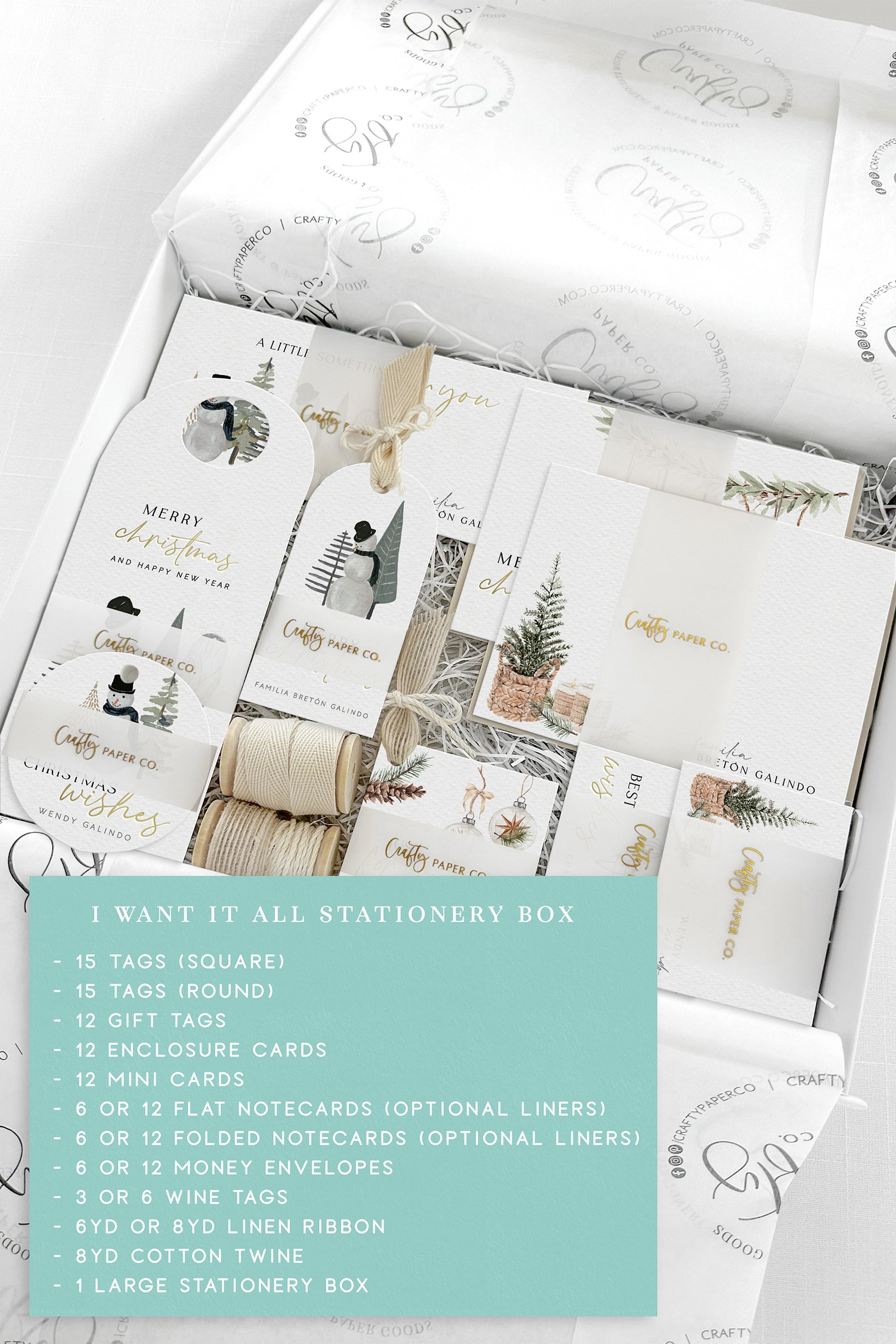 Scandi Christmas all included personal stationery box.