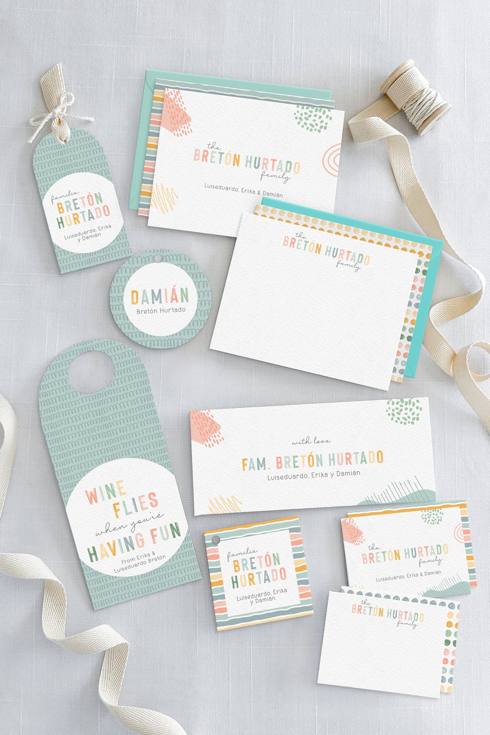 Pastel Doodles personal stationery collection.