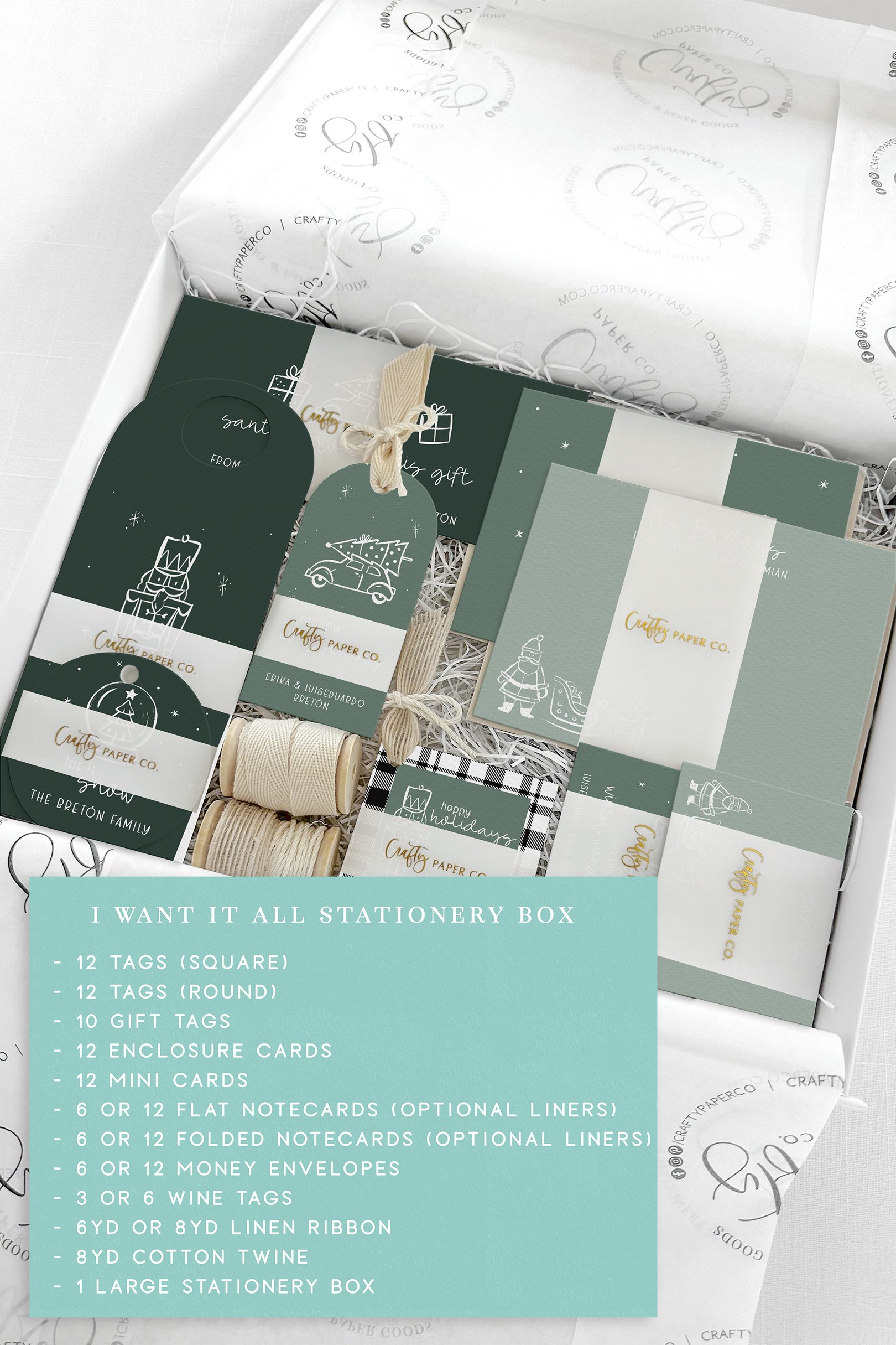 Whimsical Christmas all included personal stationery box.