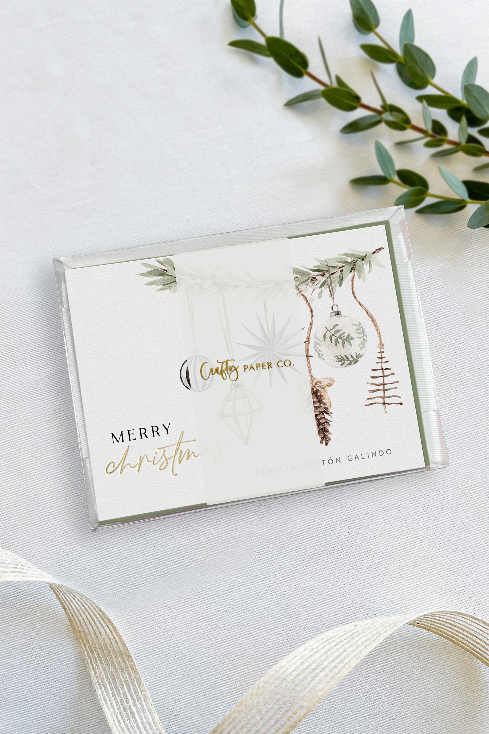 Christmas note cards gift-ready packaging.