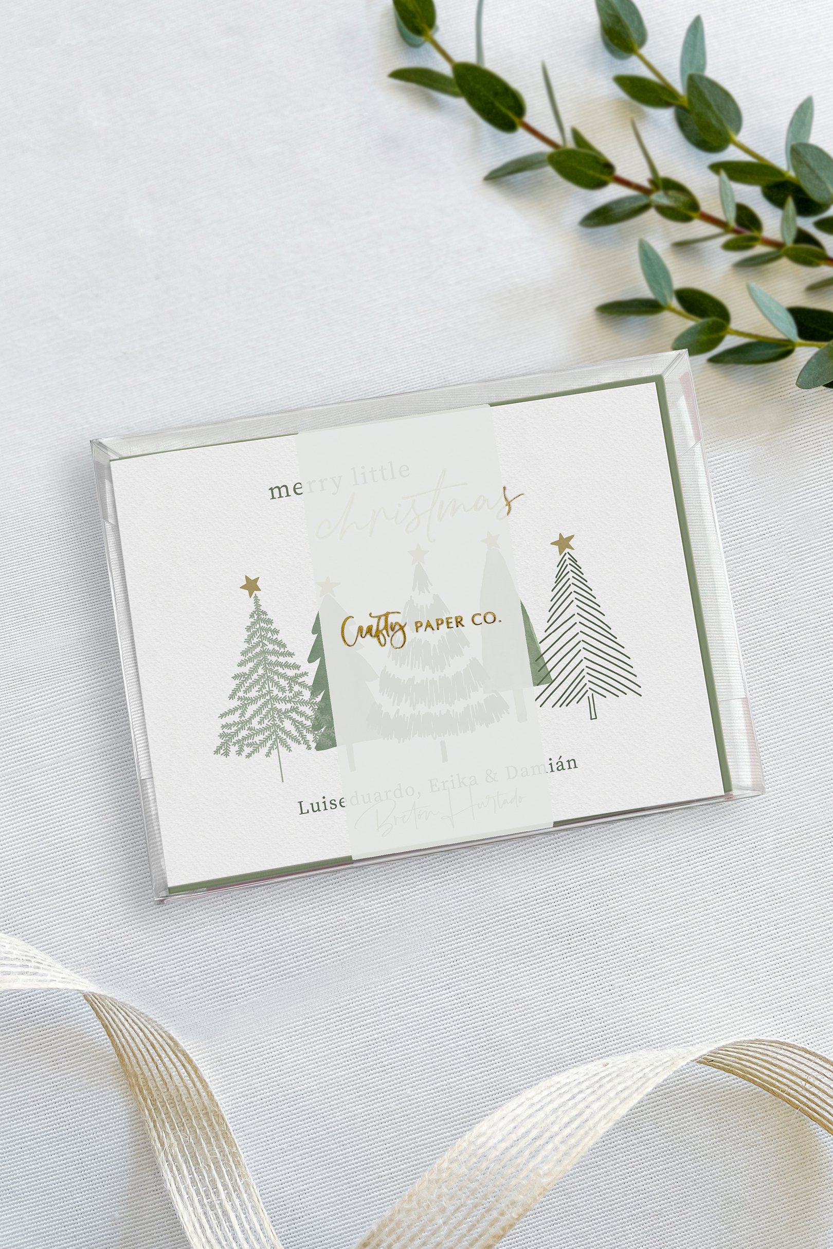 Christmas note cards gift-ready packaging.