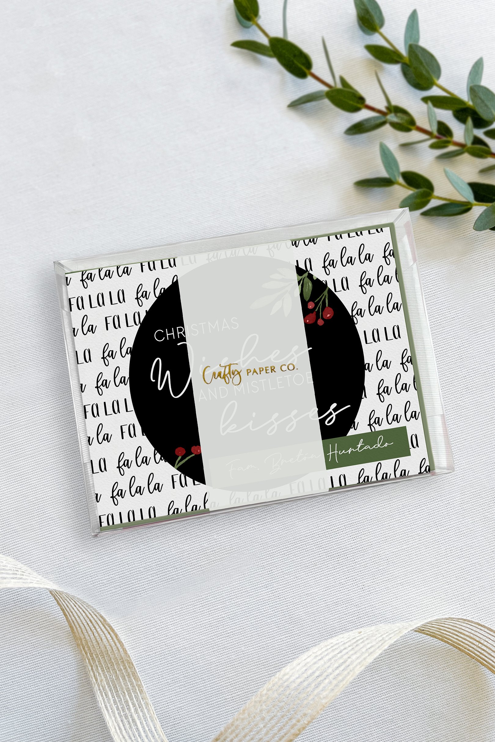 Christmas note cards gift-ready packaging.