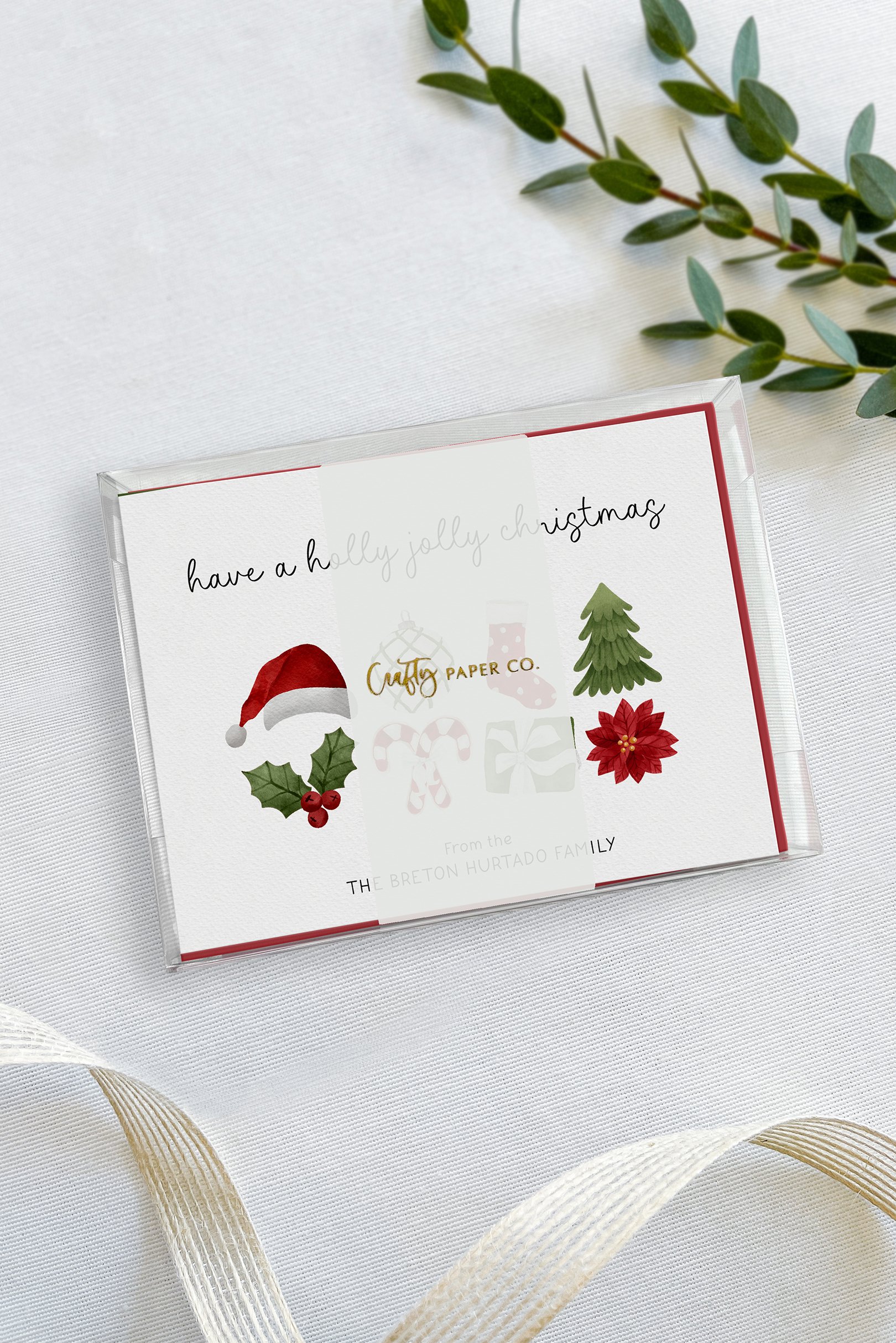 Christmas note cards gift-ready packaging.