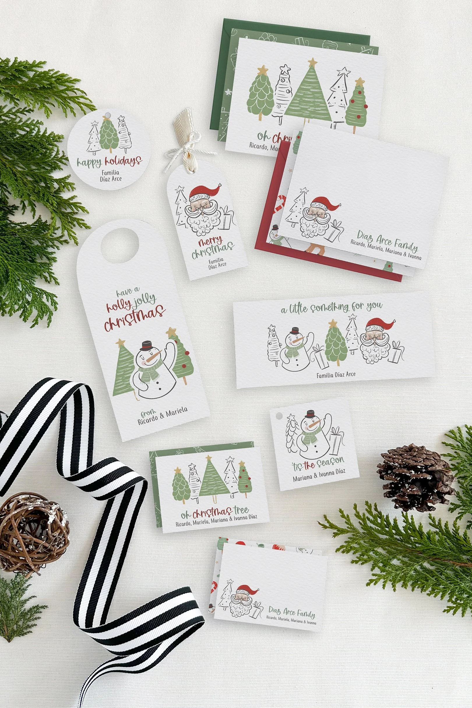 Santa and Friends personal stationery set