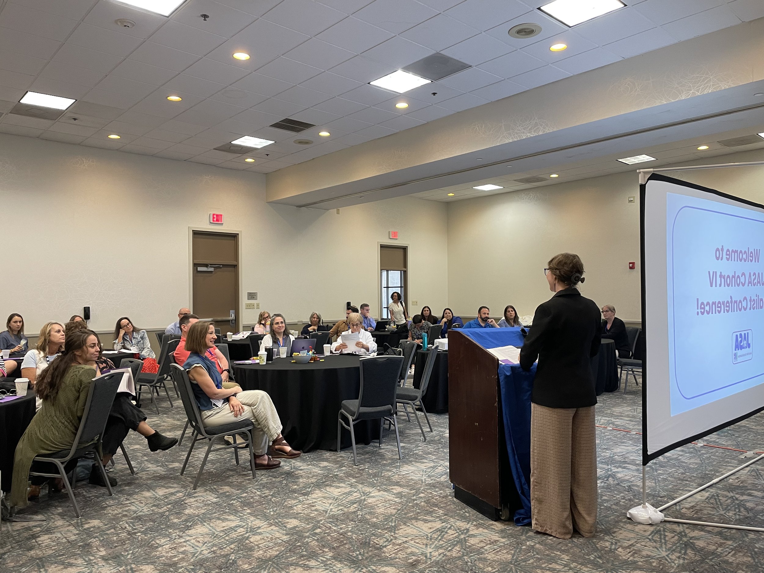 JASA Cohort Director Kendra Wolpe presents to the group