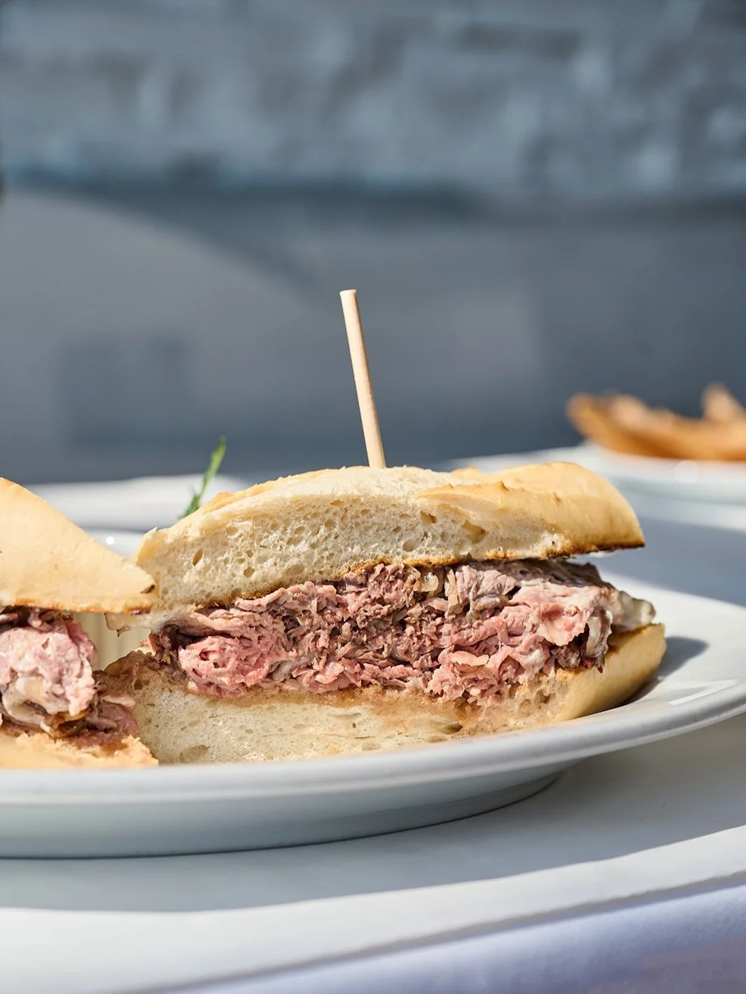 Friday evenings first bite. 
@ontheriseartisanbread baguette and thin-sliced prime rib.