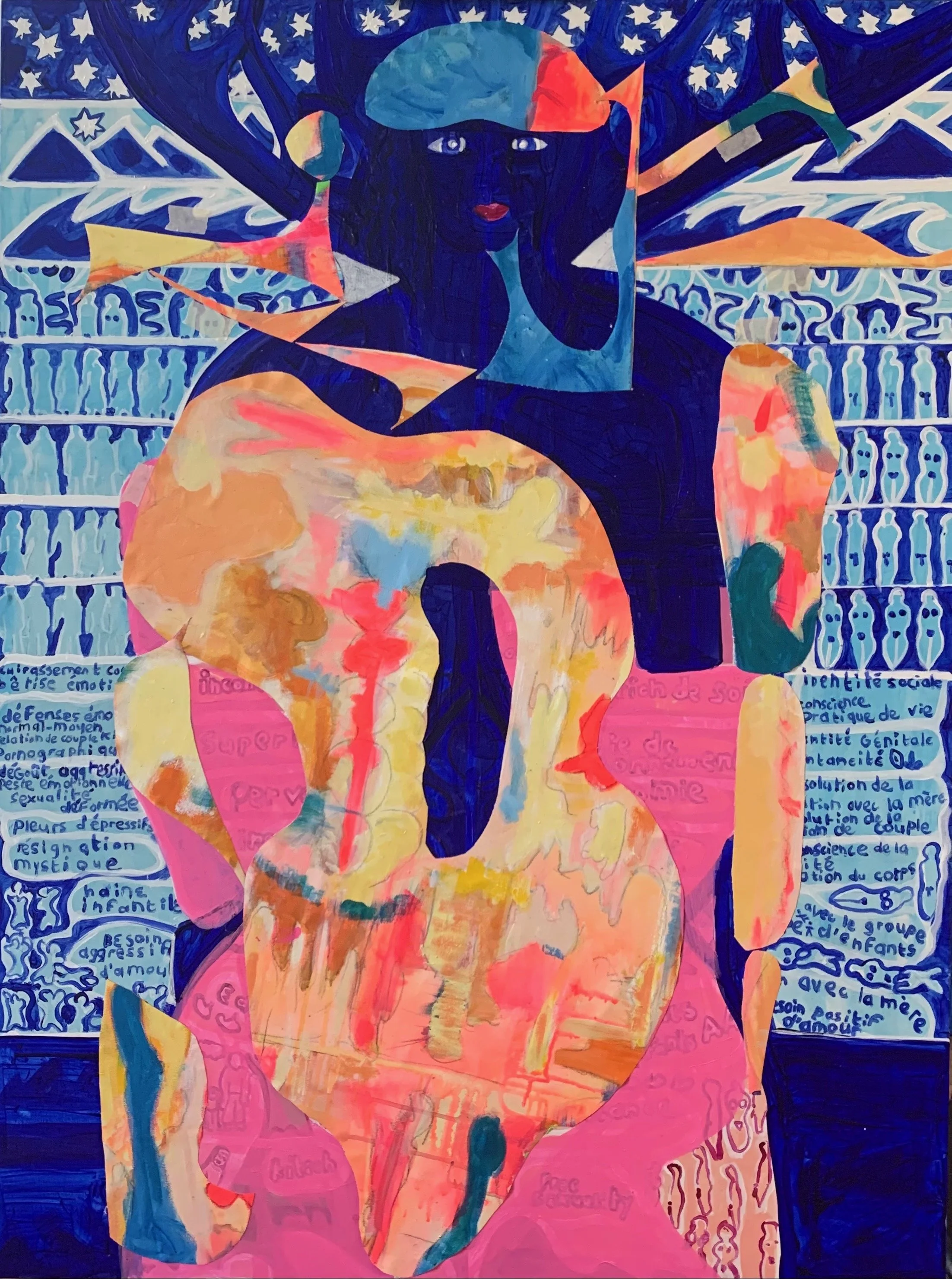 Fog and Clouds 4. 2020-2025. Collage and acrylic on canvas.