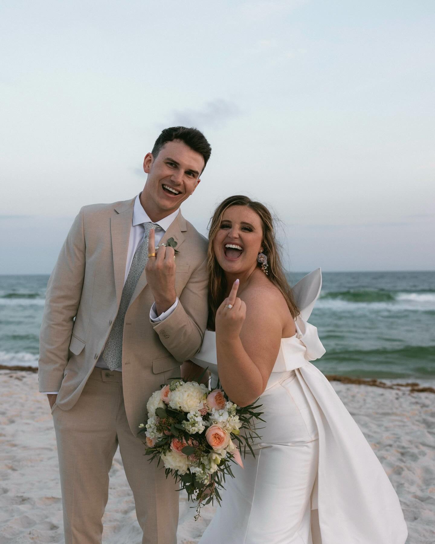 Love is in the air!!!! 💙💙 We officially hosted our first beach wedding at Sea Bliss &mdash; the weather was perfection, the beach was calm, and the bride &amp; groom were stunning. We hope you guys enjoy your marriage as much as we do ours. Wishing