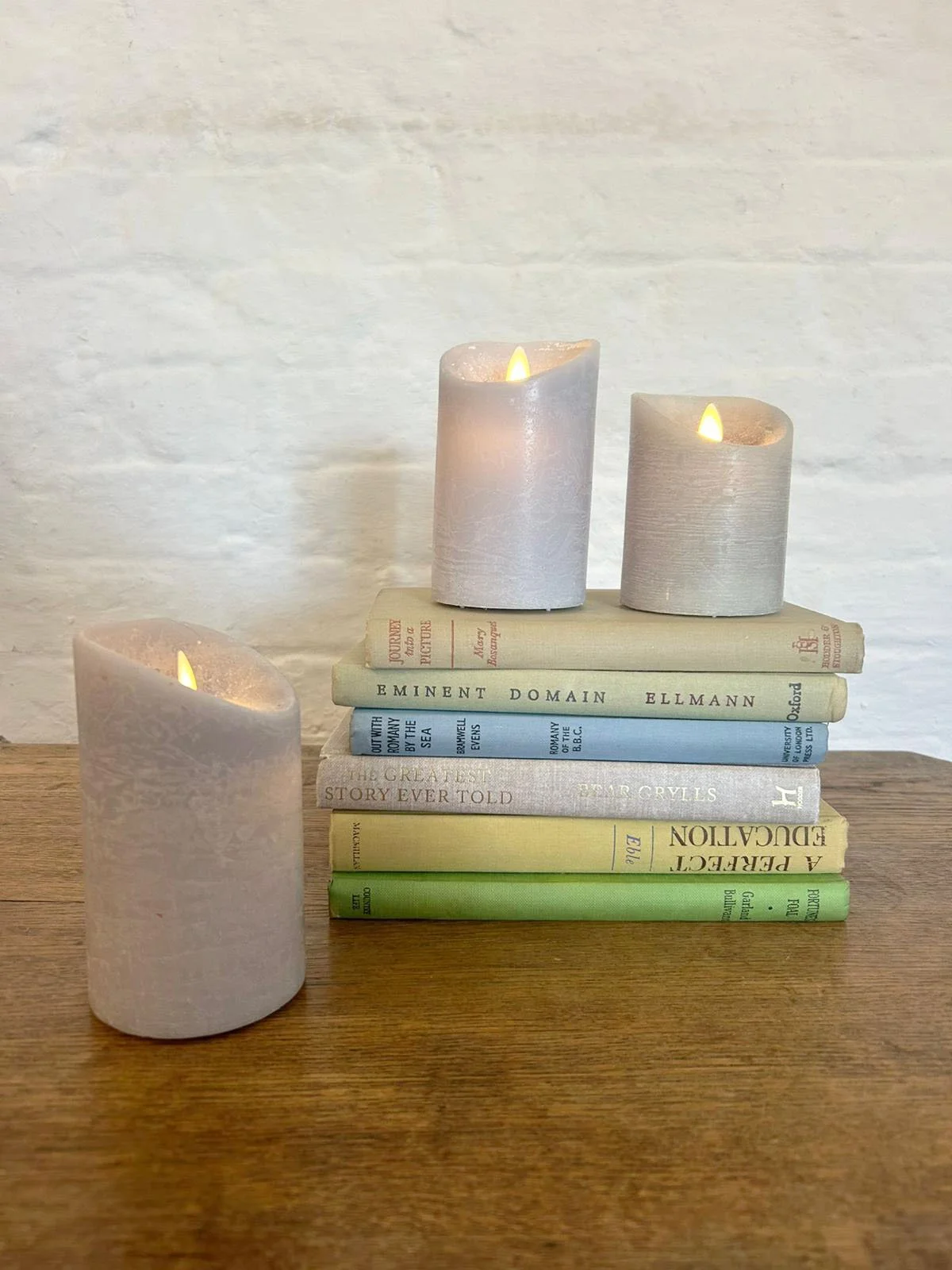Silver Flicker LED Pillar Candle