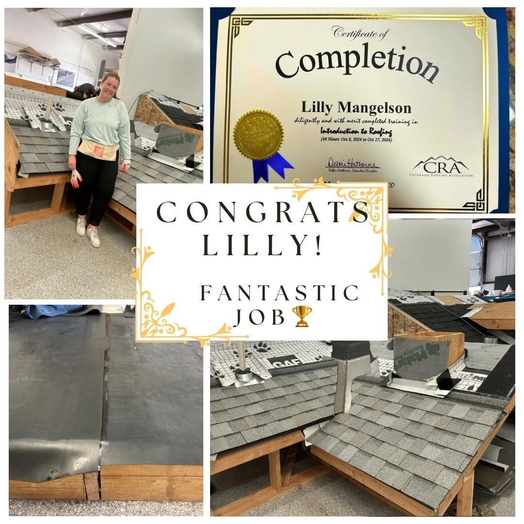 Big congrats to Lilly Mangelson  for absolutely smashing her first CRA course and leveling up in her roofing journey! 🙌✨ We&rsquo;re beyond proud of the of all the hard work and dedication she&rsquo;s putting in here at S&amp;S. 🚀 Keep pushing boun