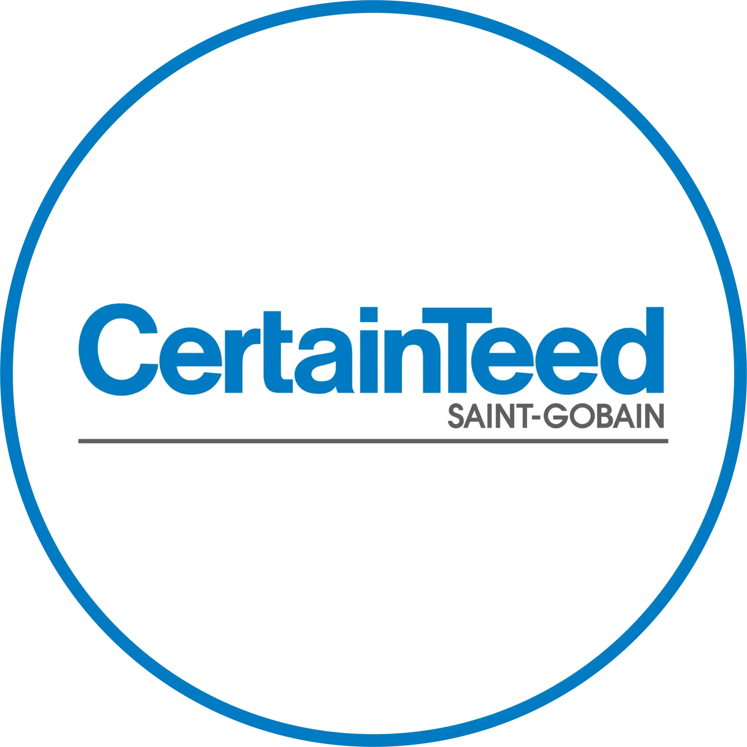CertainTeed Saint-Gobain logo with blue text and a grey underline.