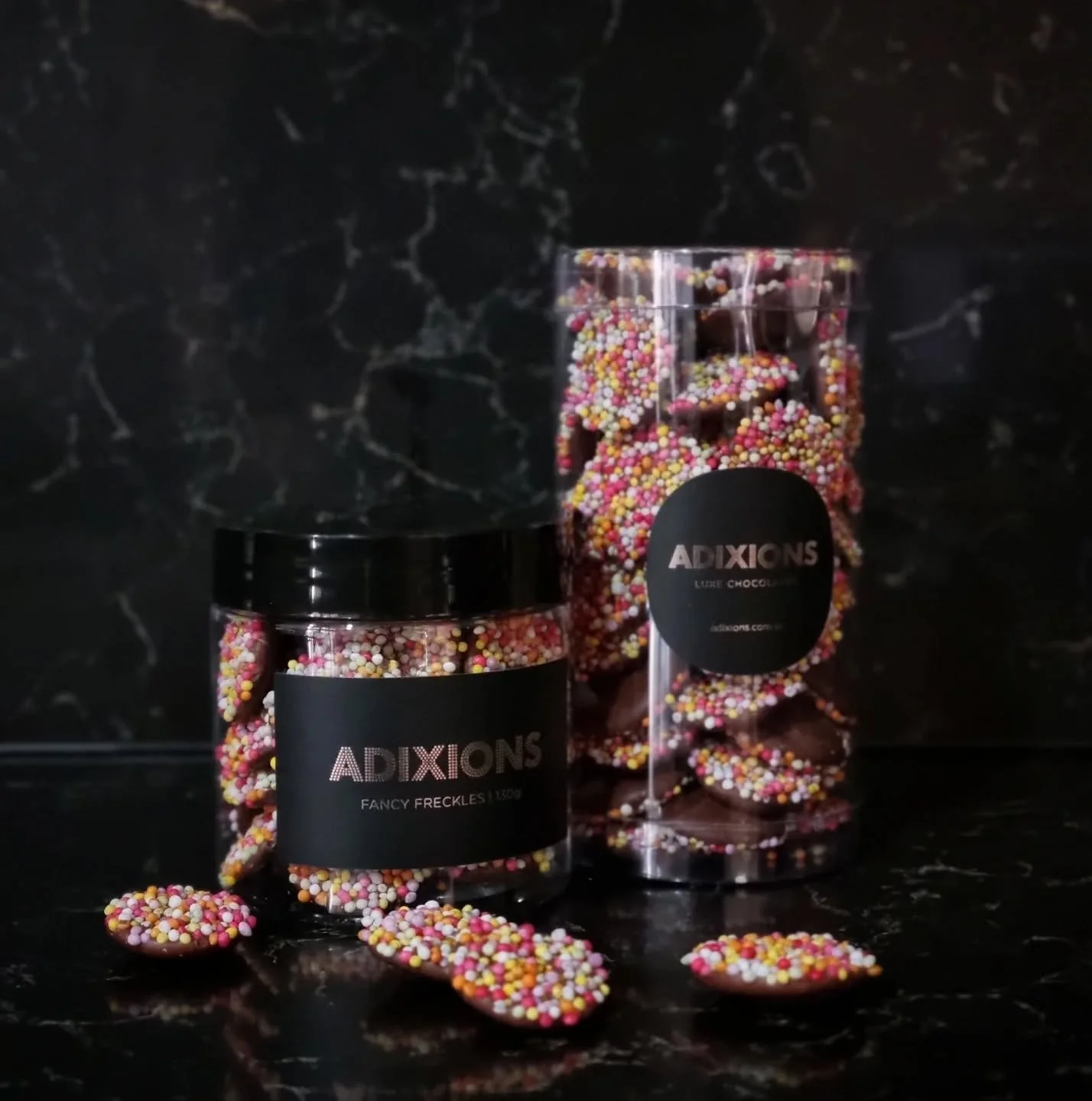 You deserve endless delight in your life! 💋🍫 🧡

And with that, our Fancy Freckles have been beautifully repackaged, elegantly refreshed packaging &mdash; refined, fresh, and just as full of colour and joy as the freckles inside. Available in&nbsp;