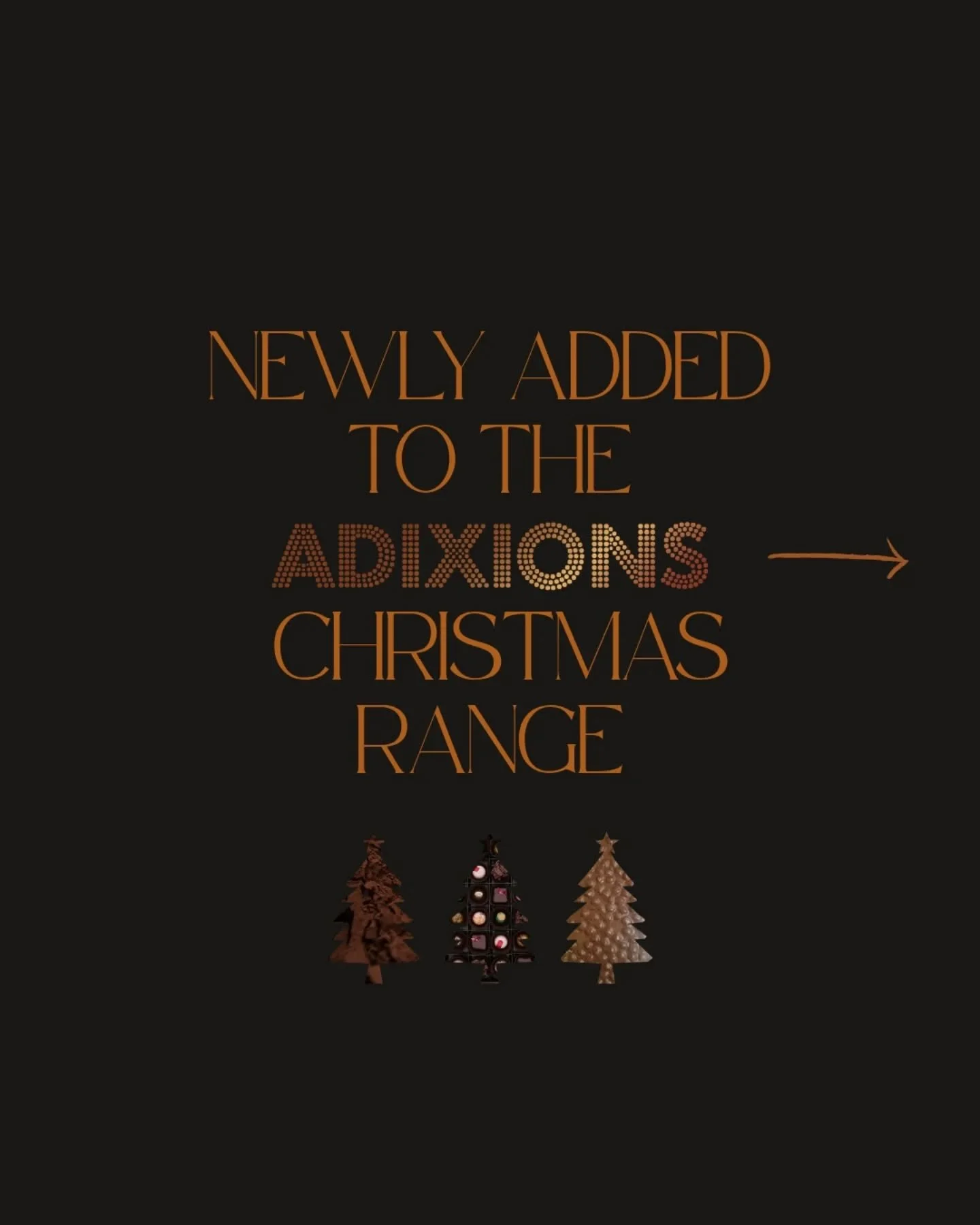 New delights just dropped into the Adixions Christmas Range! 🎄🍫✨❤️
🎄Dark Chocolate Sour Cherry Coconut
🎄Milk Chocolate Hazelnut
🎄41% Premium Milk Chocolate 
🎄64% Premium Dark Chocolate
🎄And our original Raspberry Chocolate Trees in both Milk a