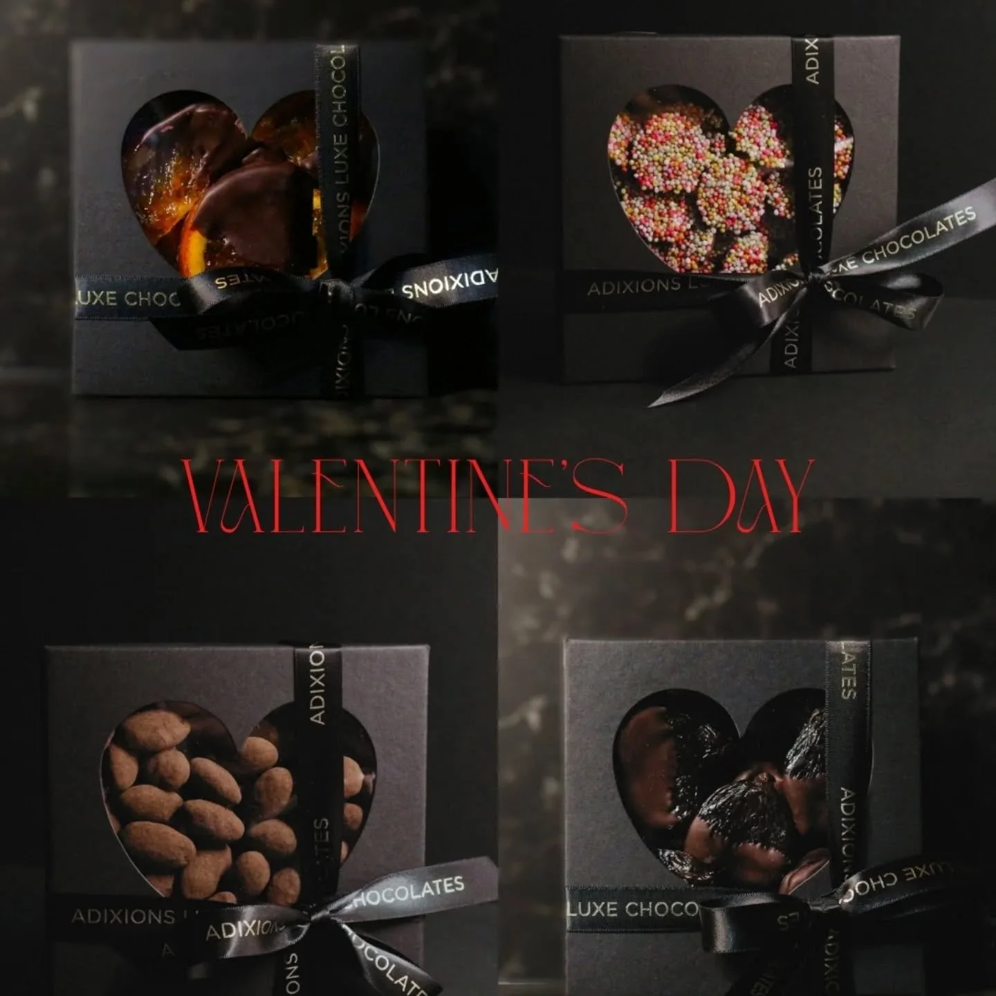 Valentine&rsquo;s Day, the Adixions way..🍫🤎
Now available online..😍💋

❤️Heart Full Gift Box Fancy Freckles 200g
💋Heart Full Gift Box KI Sticky Figs 200g
❤️Heart Full Gift Box Almond Drag&eacute;es 200g
💋Heart Full Gift Box Glac&eacute; Orange 2
