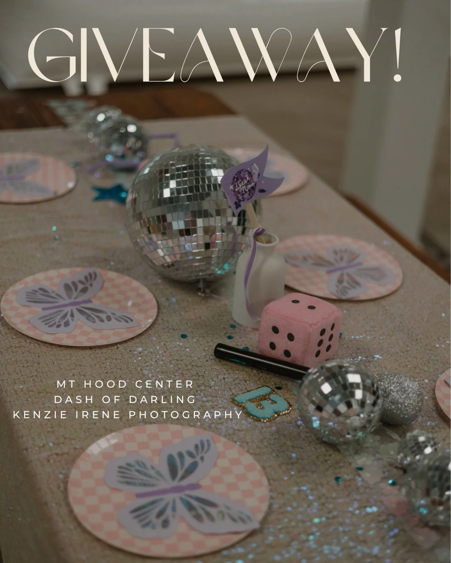 🪩 GIVEAWAY!! 💫

We are teaming up with some amazing local businesses to bring you one heck of a giveaway! 

What you will win: 
- 3 hour rental at Mt Hood Centers Kid Space! Choose between one of the two rooms to have your event! Can be used for an