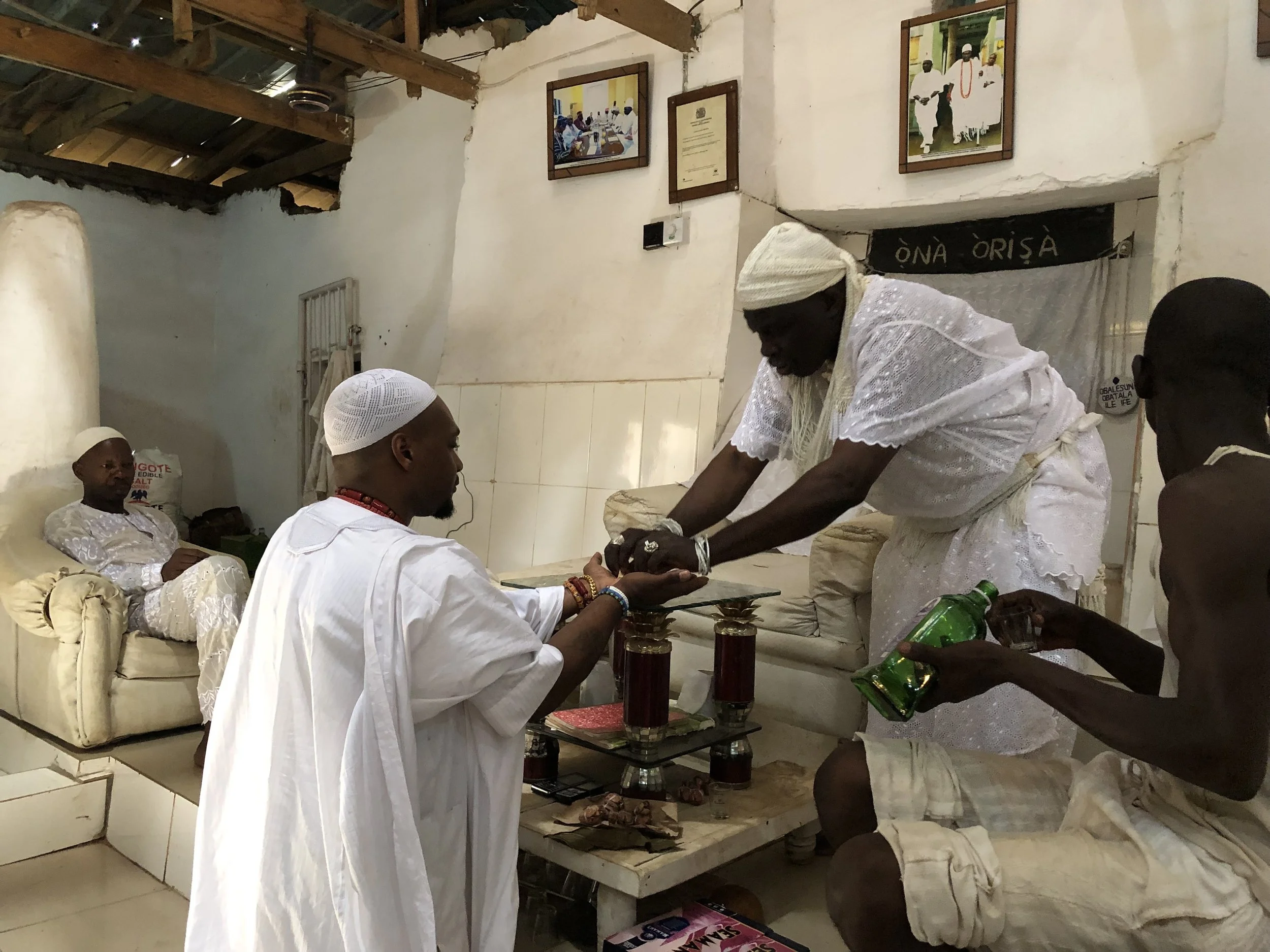 A defining moment in my traditional journey: receiving the royal mantle and title of His Royal Majesty, ObaRisa Ọbàtálá of America, from His Divine Grace, the Arọ́lẹ̀ Ọbàtálá, Obalesun, Ọkaláwọ̀n, Ò-Ò-Ò Dàdà, in Ilé-Ifẹ̀, Nigeria—the spiritual capita