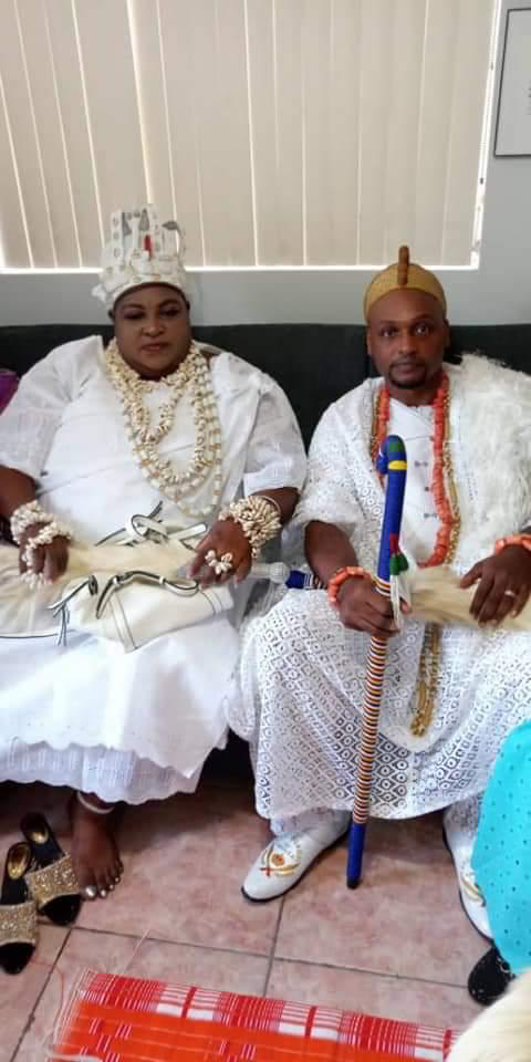 With Her Royal Majesty Yeye Ajetoke, the ObaBinrin Àjẹ́ Àgbáyé, during a traditional gathering dedicated to the preservation, celebration, and continuity of Yoruba culture and indigenous spiritual heritage.
