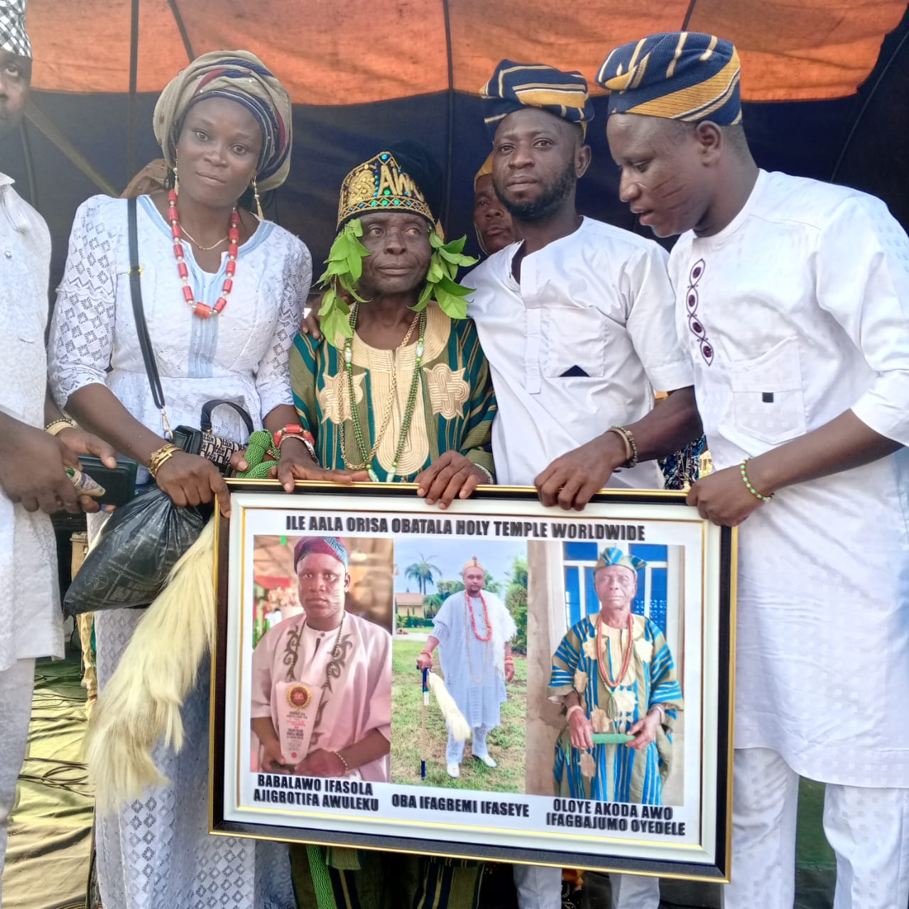 With my revered teacher, Akoda Awo Ifagbajumo Oyedele, during a traditional gathering recognizing lineage, mentorship, and the transmission of authentic Ifá knowledge from one generation to the next.