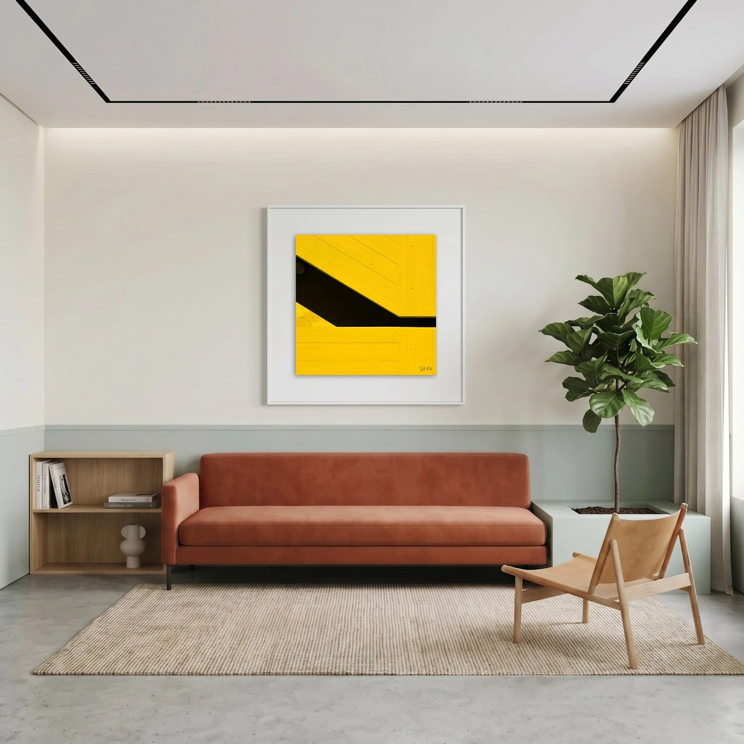 Southbank Centre 06 framed photography print in warm cream and sage minimalist interior
