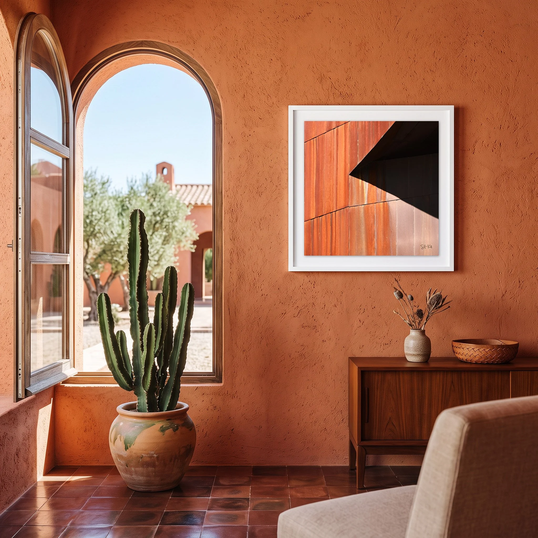 Santa Monica 02 framed photography print in terracotta mediterranean desert boho interior