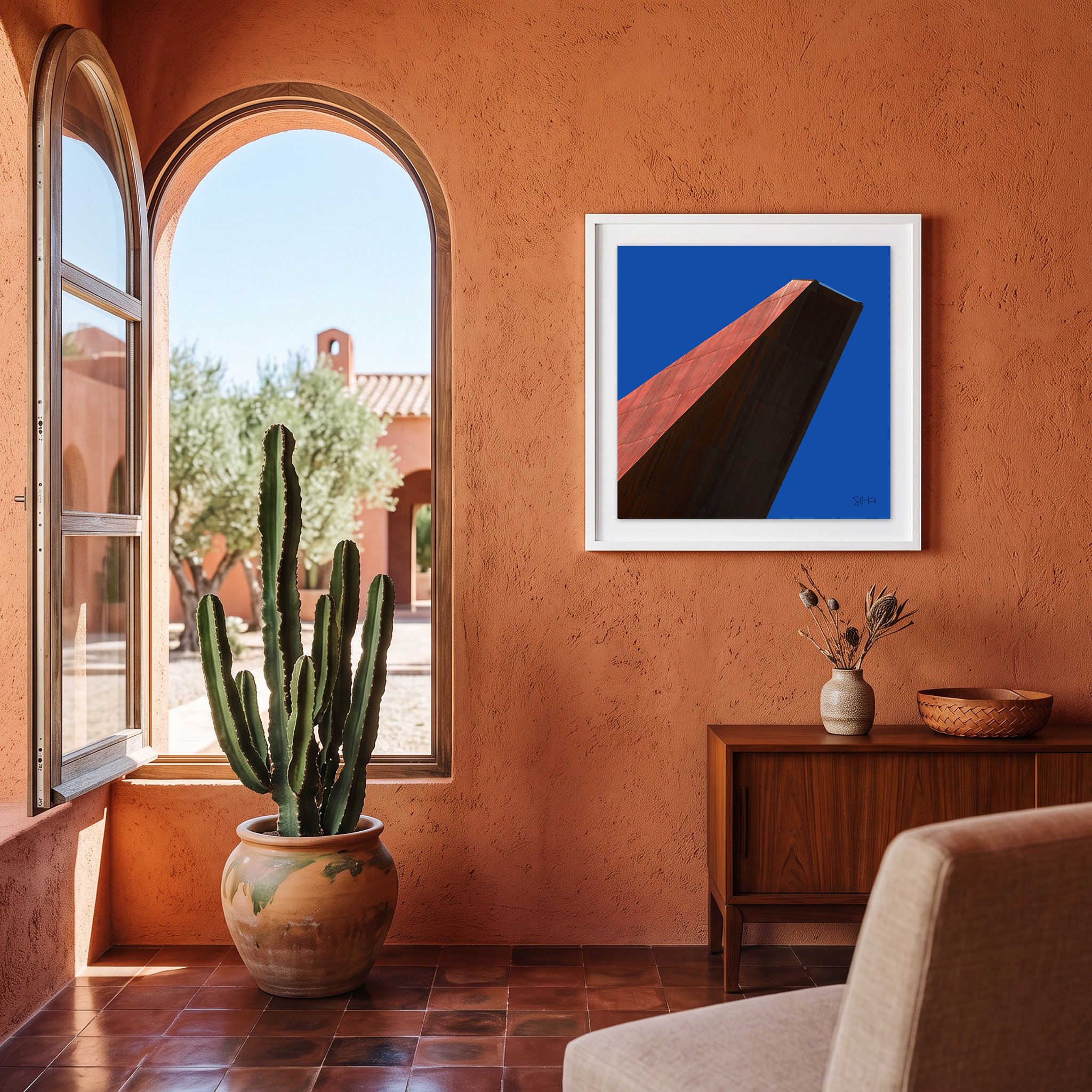 Santa Monica 01 framed photography print in terracotta mediterranean desert boho interior